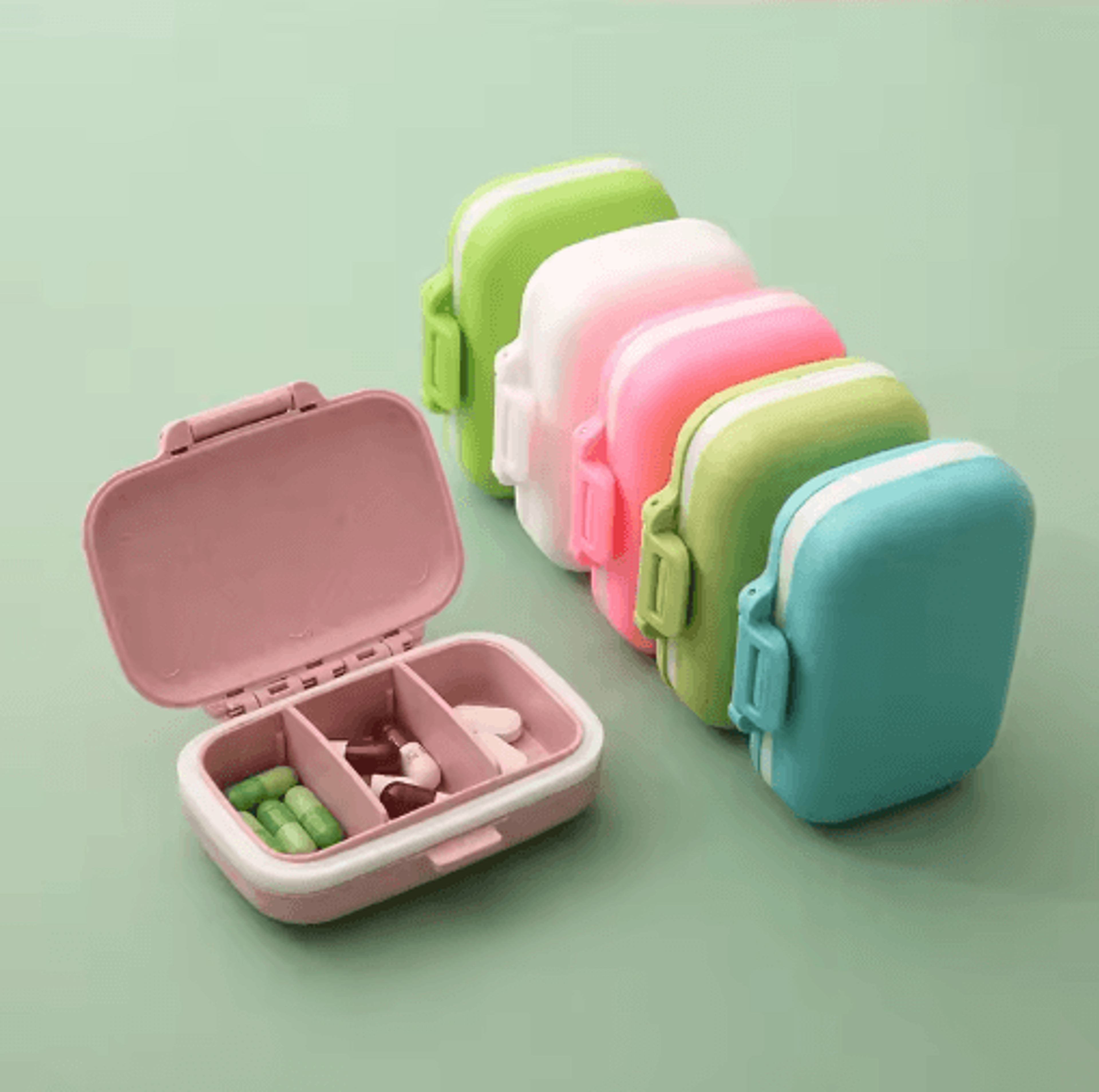 Mini Portable Pill Organizer Case 3 Grid Weekly Medicine Storage Box 0