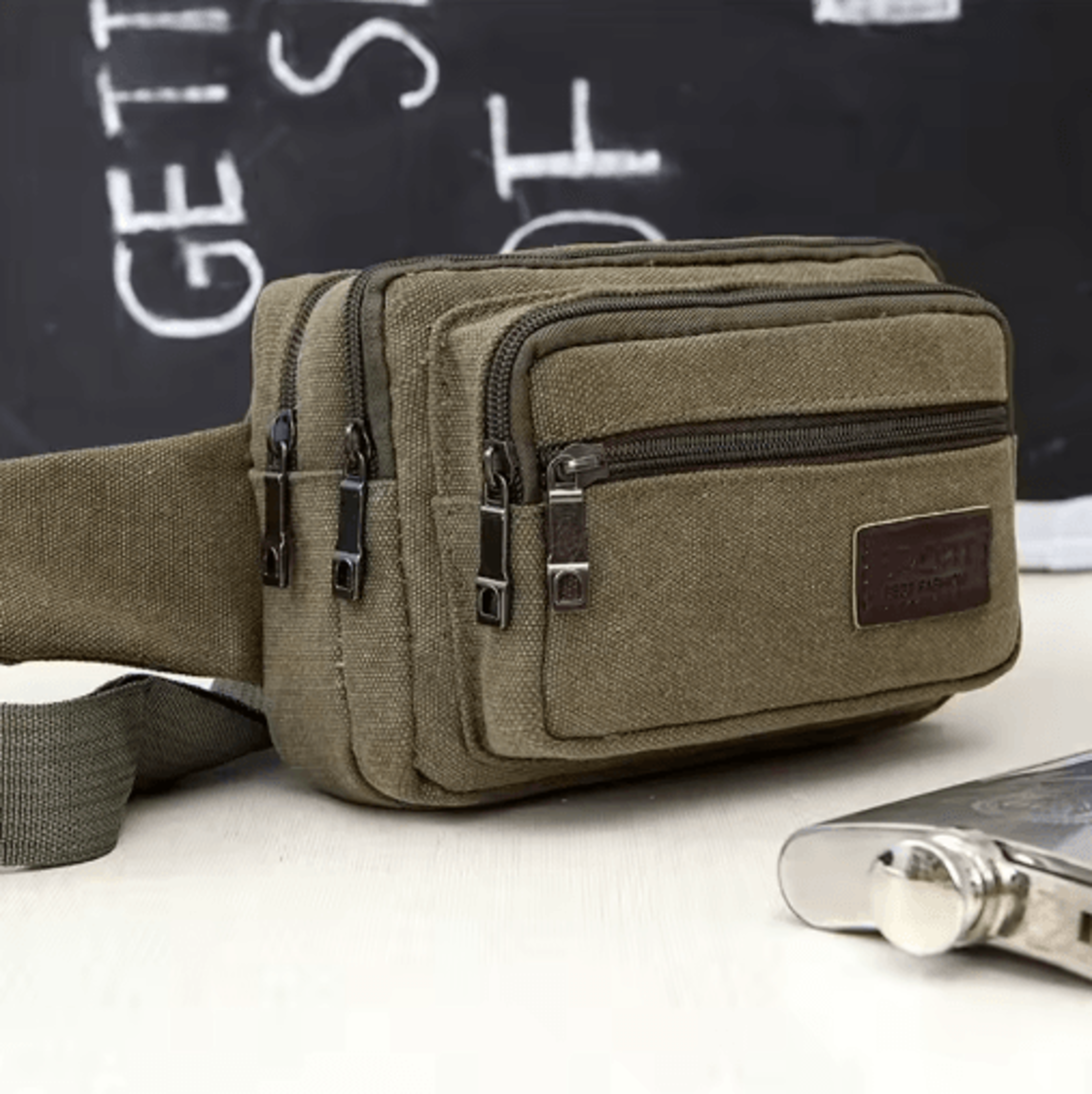 Canvas Waist Bag For Men  HighCapacity Outdoor Waist Pack  Phone Pouch 8