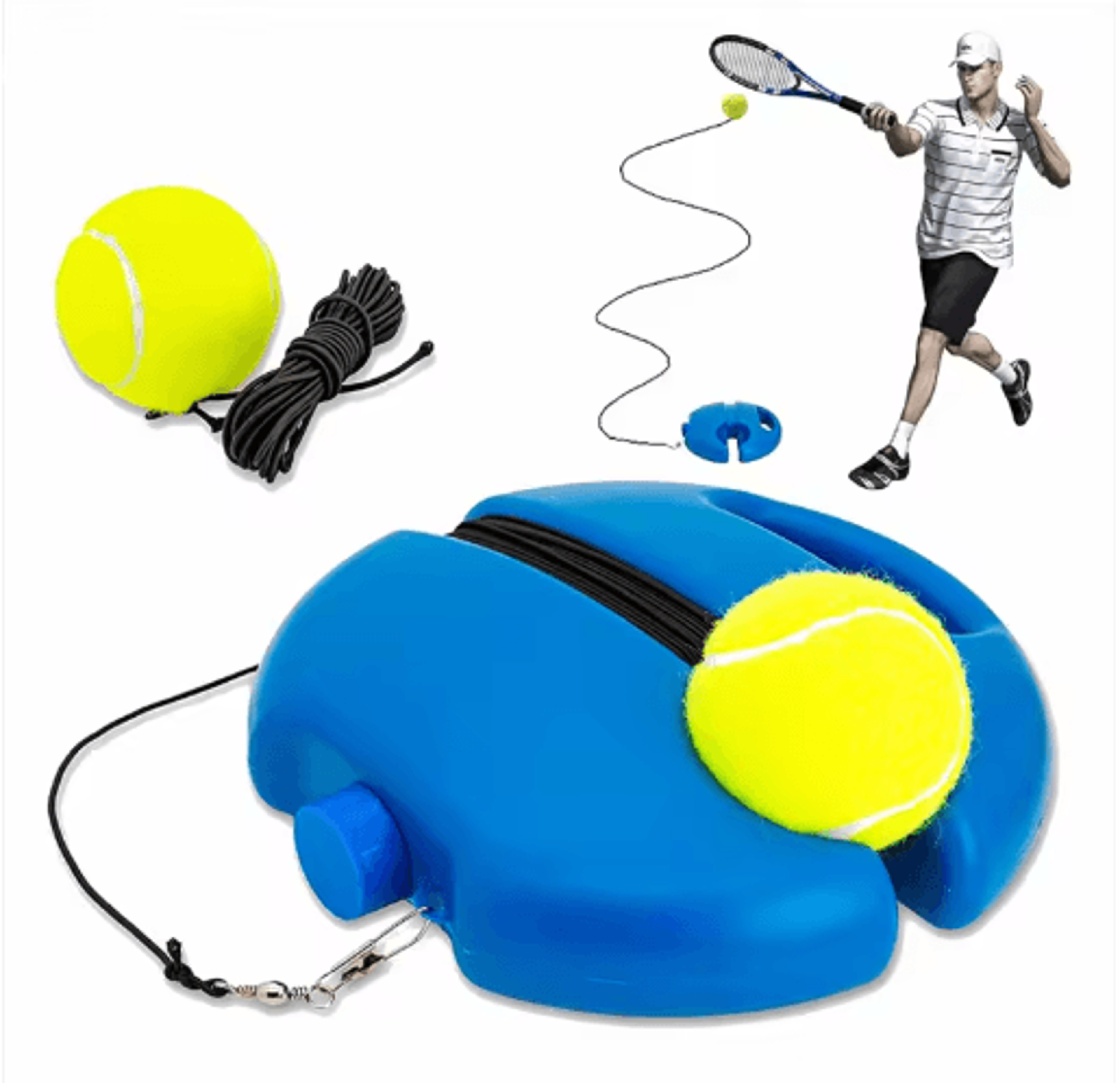 Tennis Trainer Rebound Ball Set  Self Practice Training Tool With String  Baseboard 1