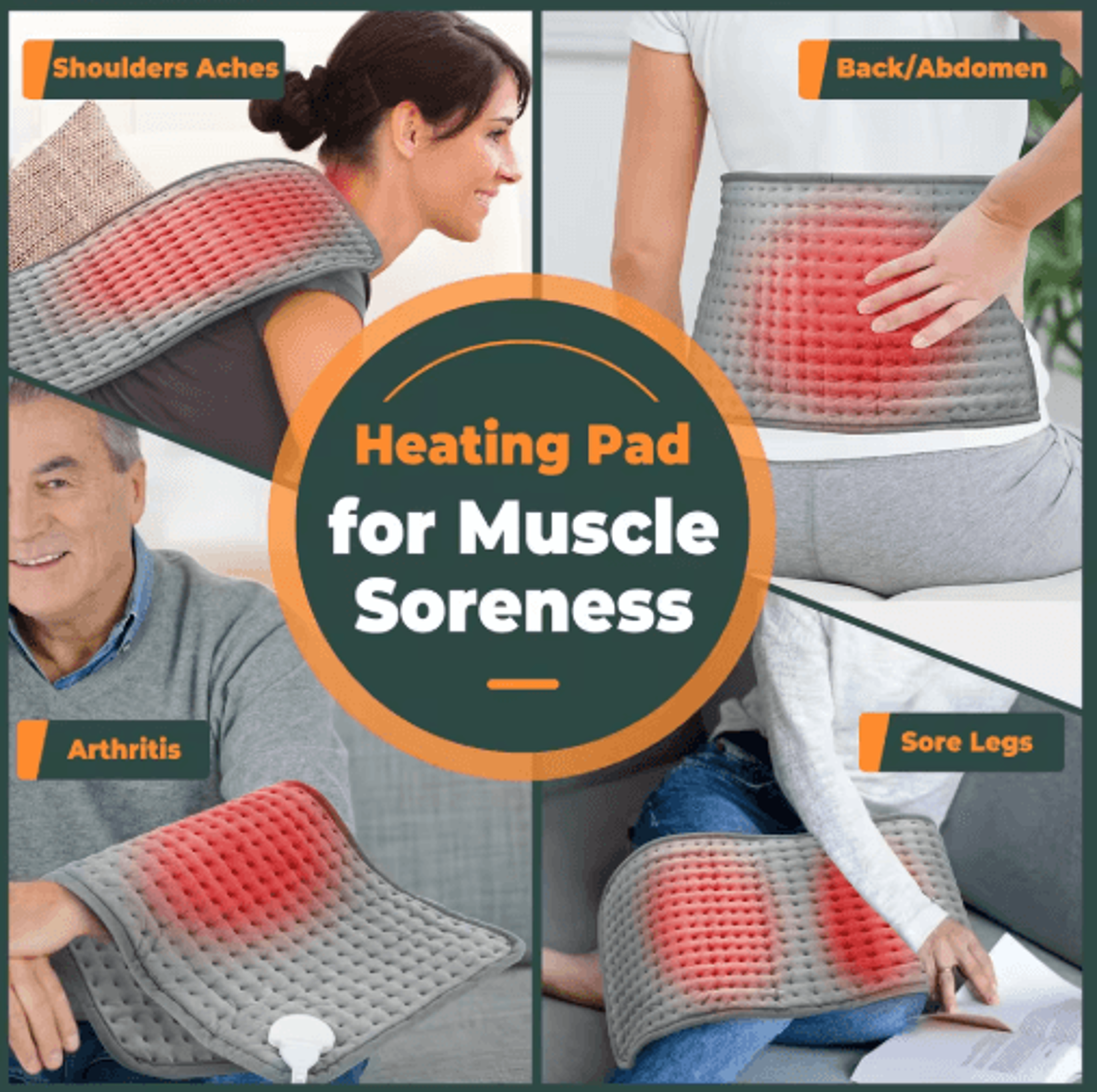 Electric Heating Pad With Timer  Adjustable Thermal Heated Cushion For Home  Office 9