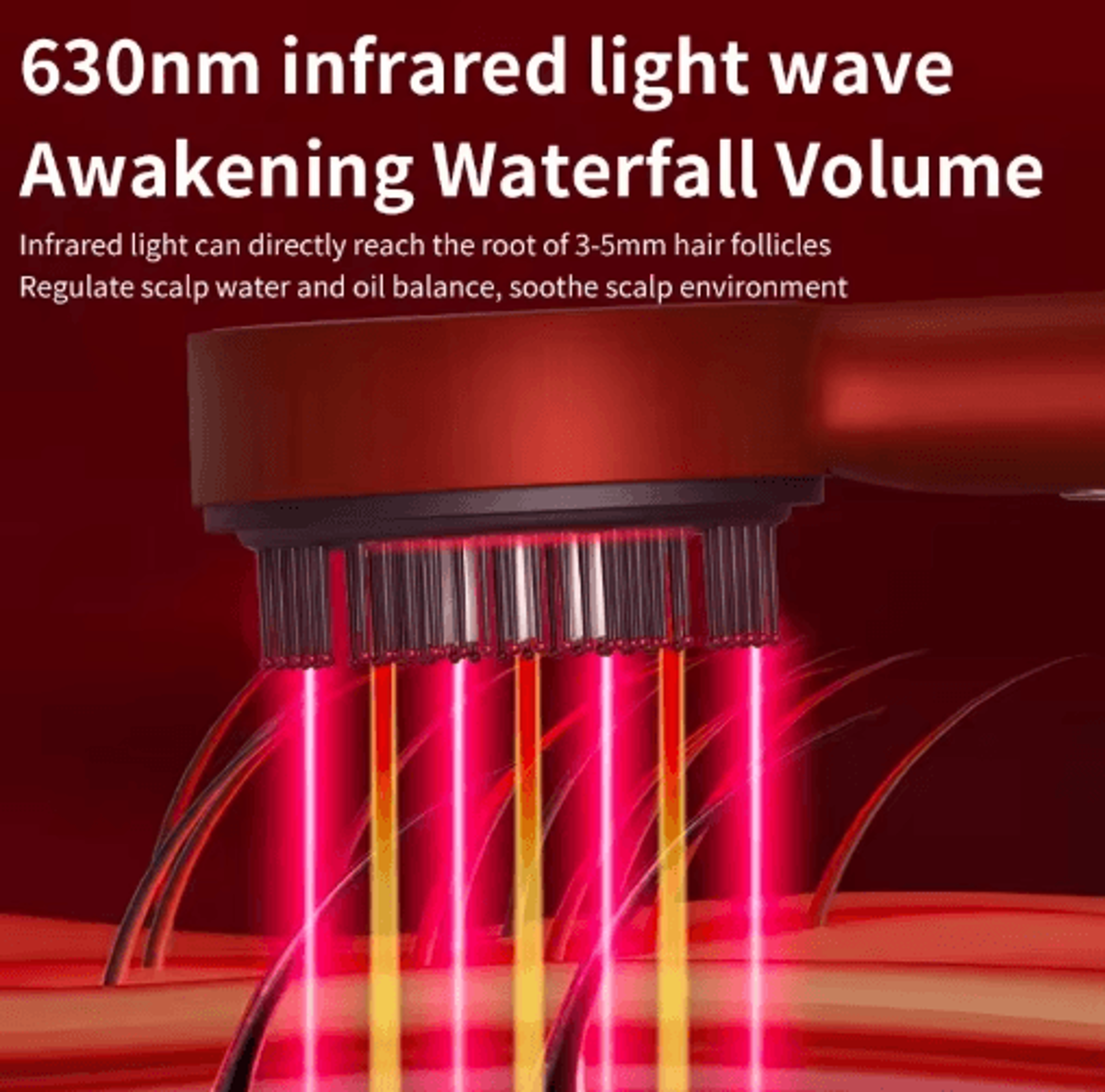 Electric Scalp Massage Comb With Red Light  Vibrating Hair Growth  Oil Applicator Brush 5