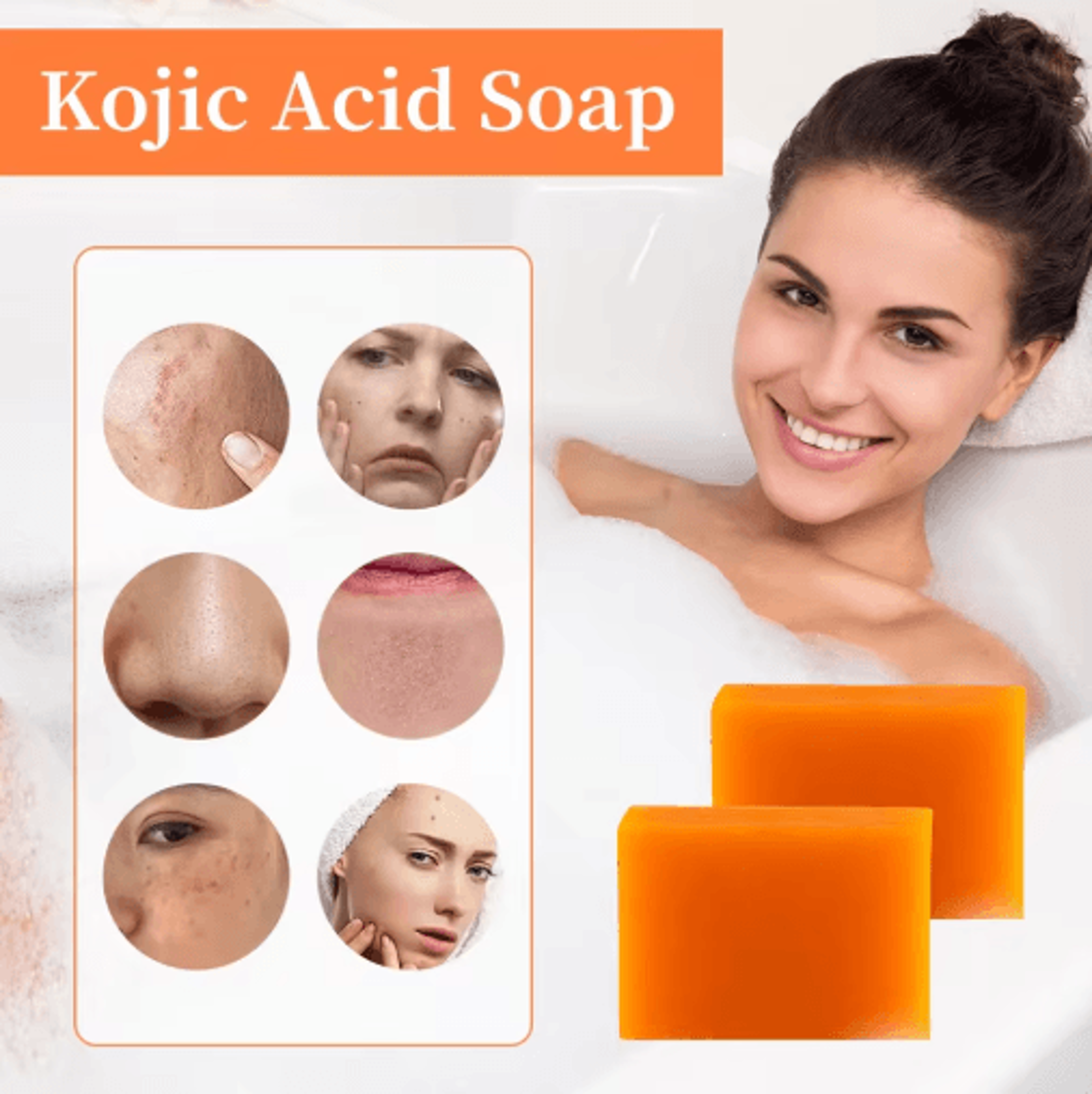 Kojic Acid Brightening Soap Set 65g By2  Deep Cleansing  Even Tone Facial Bar 7