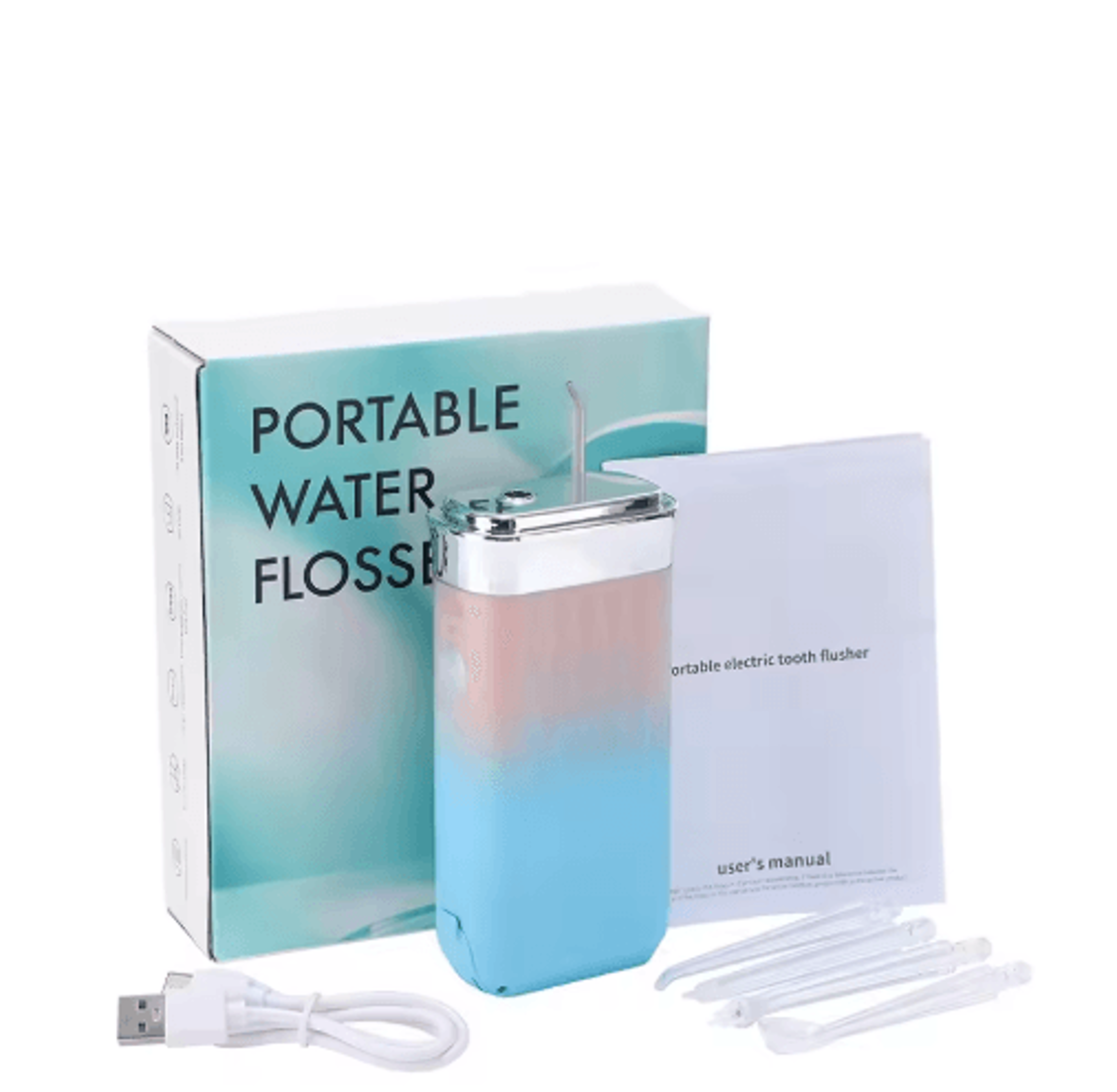 Portable Smart Water Flosser  Rechargeable Electric Oral Irrigator With 4 Jet Tips 1