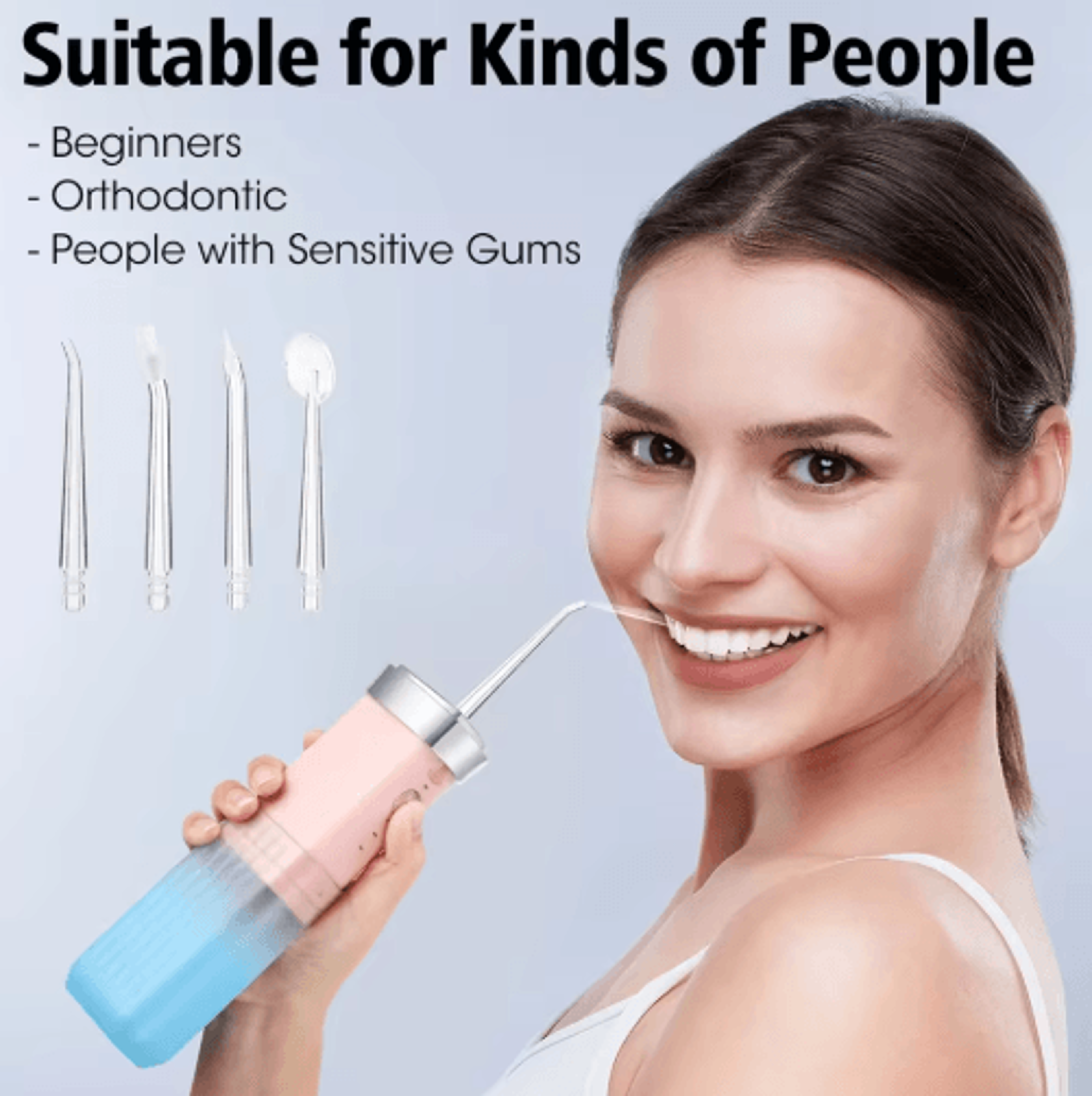 Portable Smart Water Flosser  Rechargeable Electric Oral Irrigator With 4 Jet Tips 4