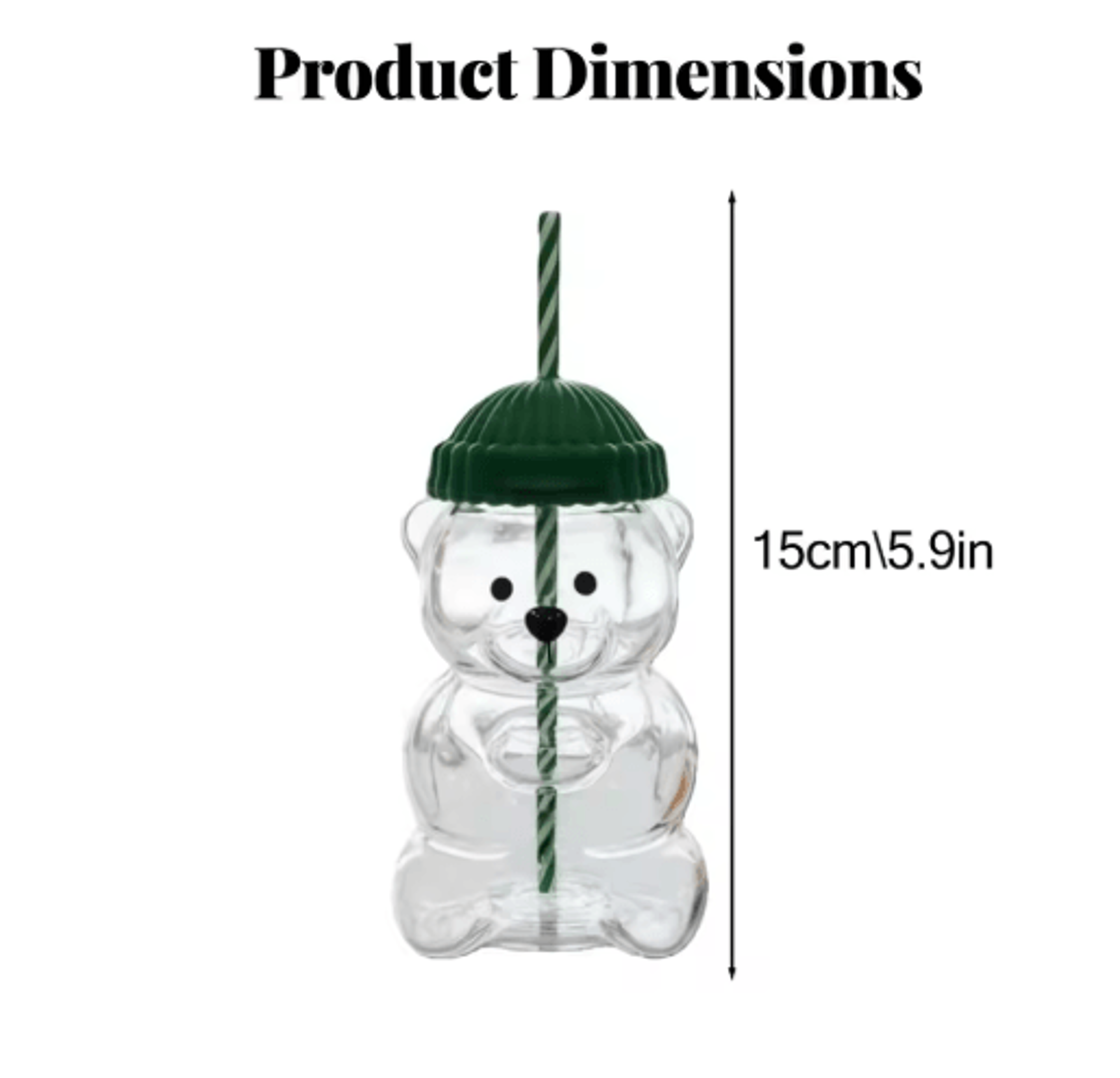 Homey Bear Glass Cup With Lid And Straw 20 Oz Cute Bear Coffee And Juice Tumbler 4