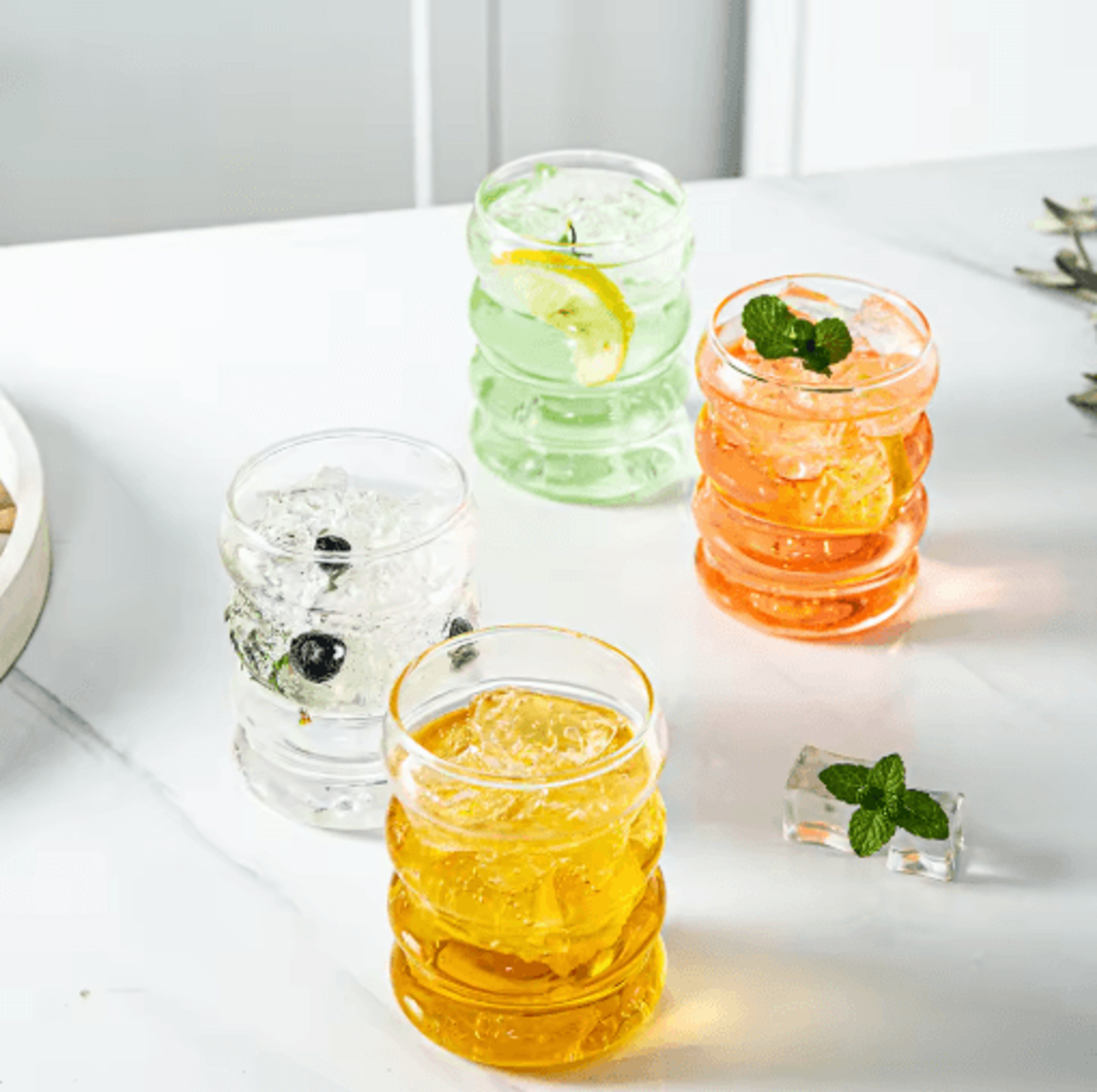 Creative Heat Resistant Glass Tumbler 350 Ml Ripple Glass Mug For Coffee Tea And Juice 1 To 4 PCS 7