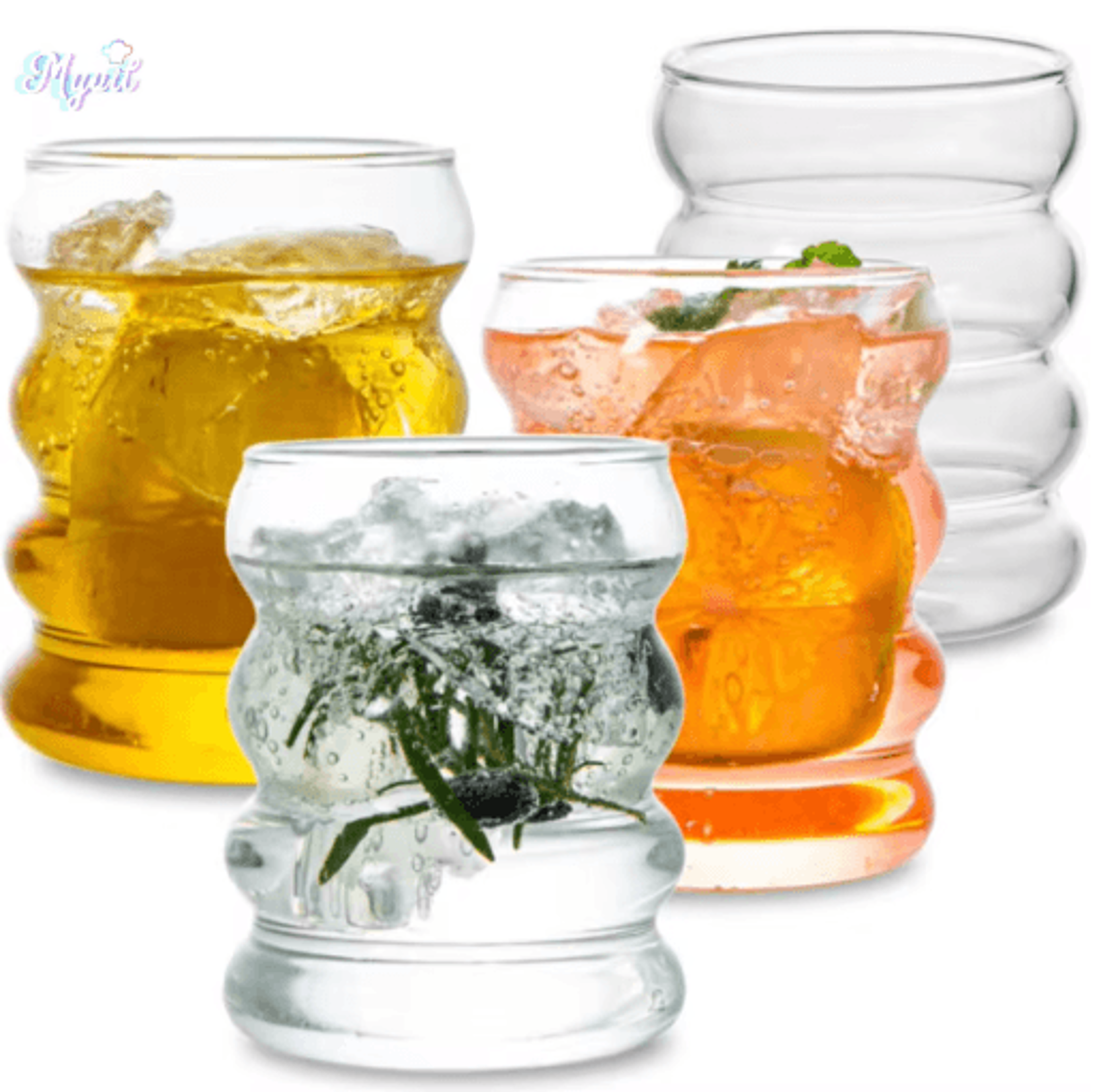 Creative Heat Resistant Glass Tumbler 350 Ml Ripple Glass Mug For Coffee Tea And Juice 1 To 4 PCS 0
