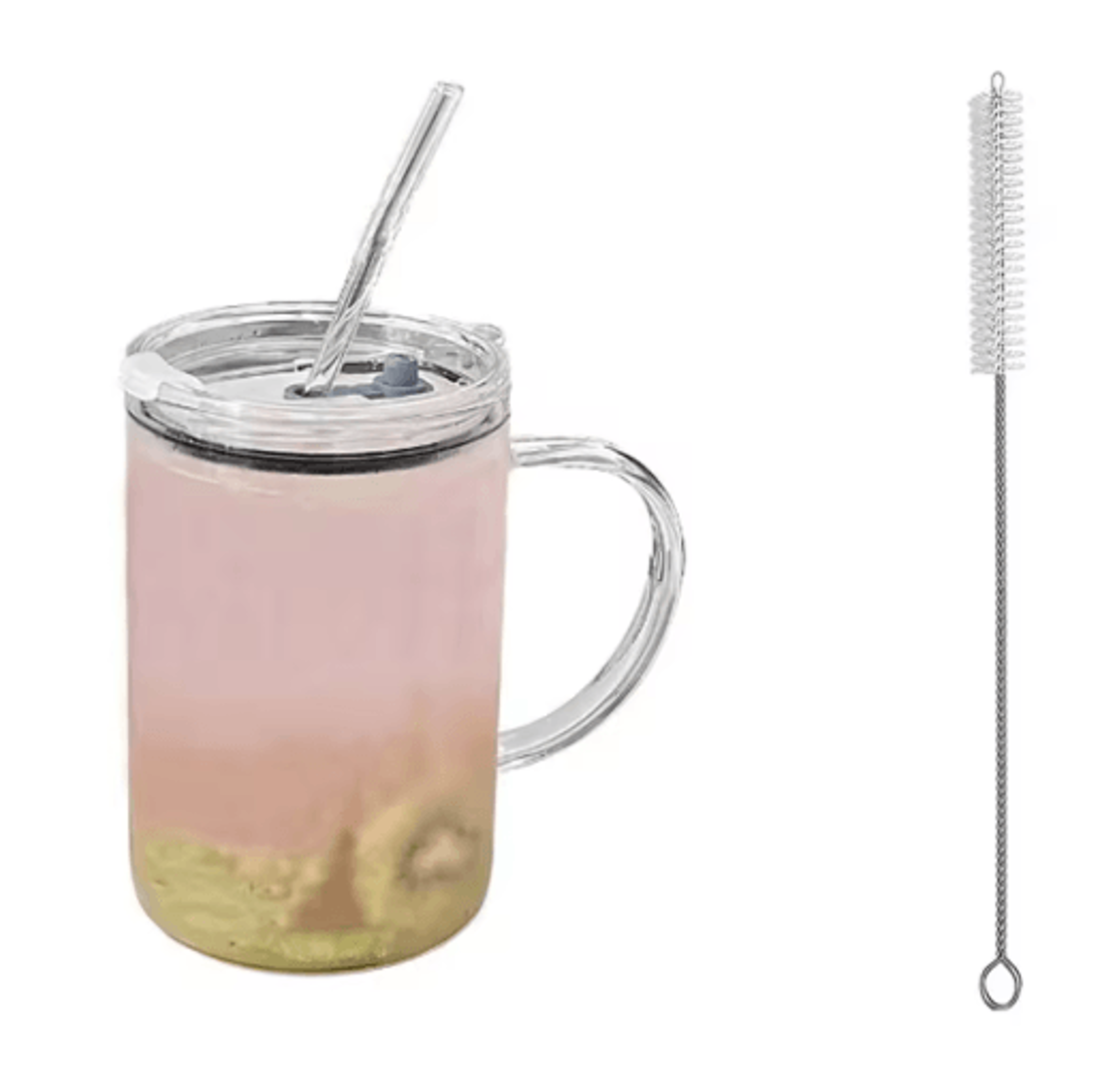 1000 Ml Glass Tumbler With Straw And Lid Reusable Iced Coffee Cup For Hot And Cold Drinks 1