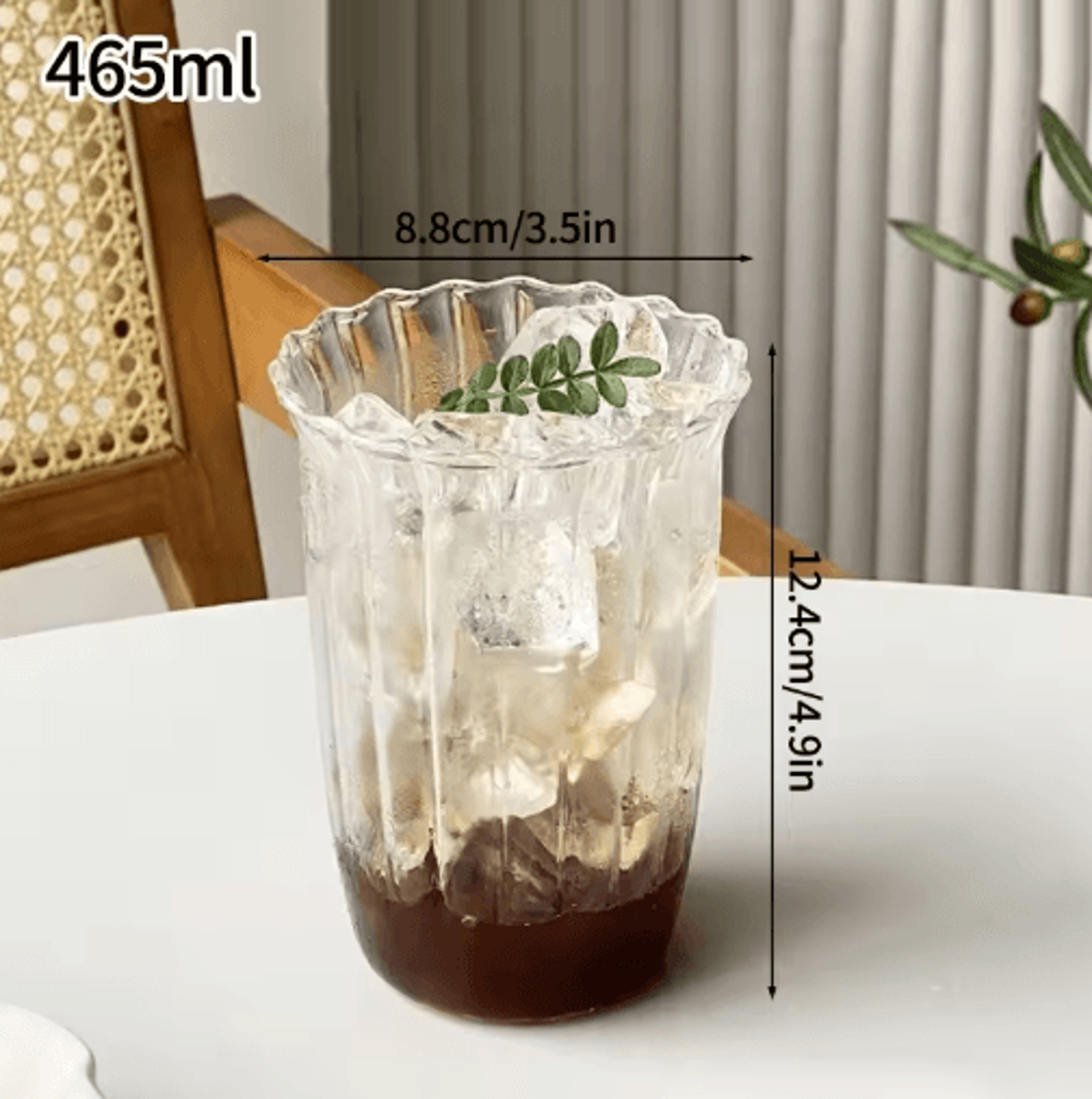 INS Style 3D Rose Glass Cup Heat Resistant Transparent Coffee And Juice Tumbler 1