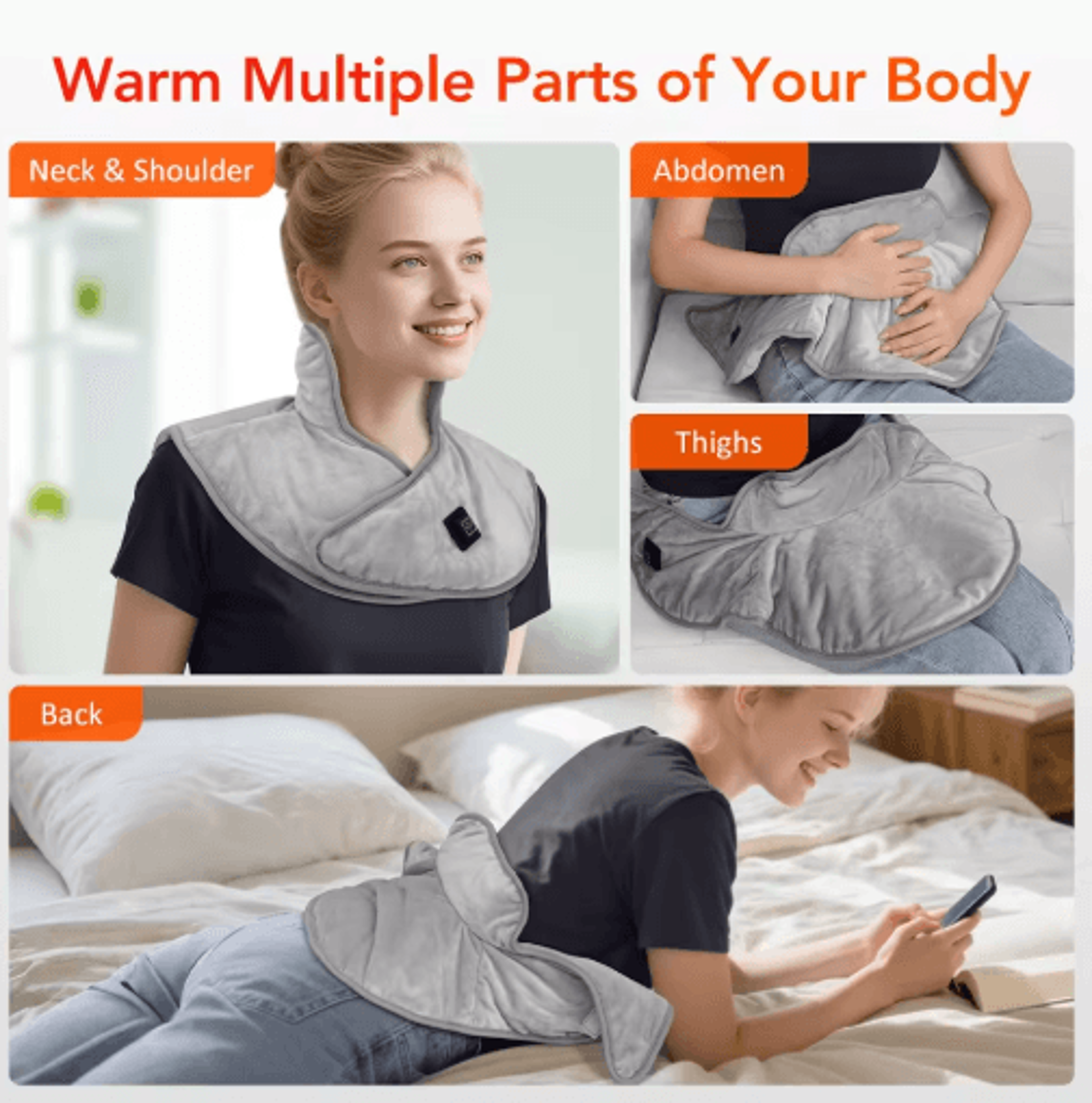 Electric Heating Shoulder  Neck Pad  Cervical Thermal Wrap With 3 Heat Levels For Home  Office 2