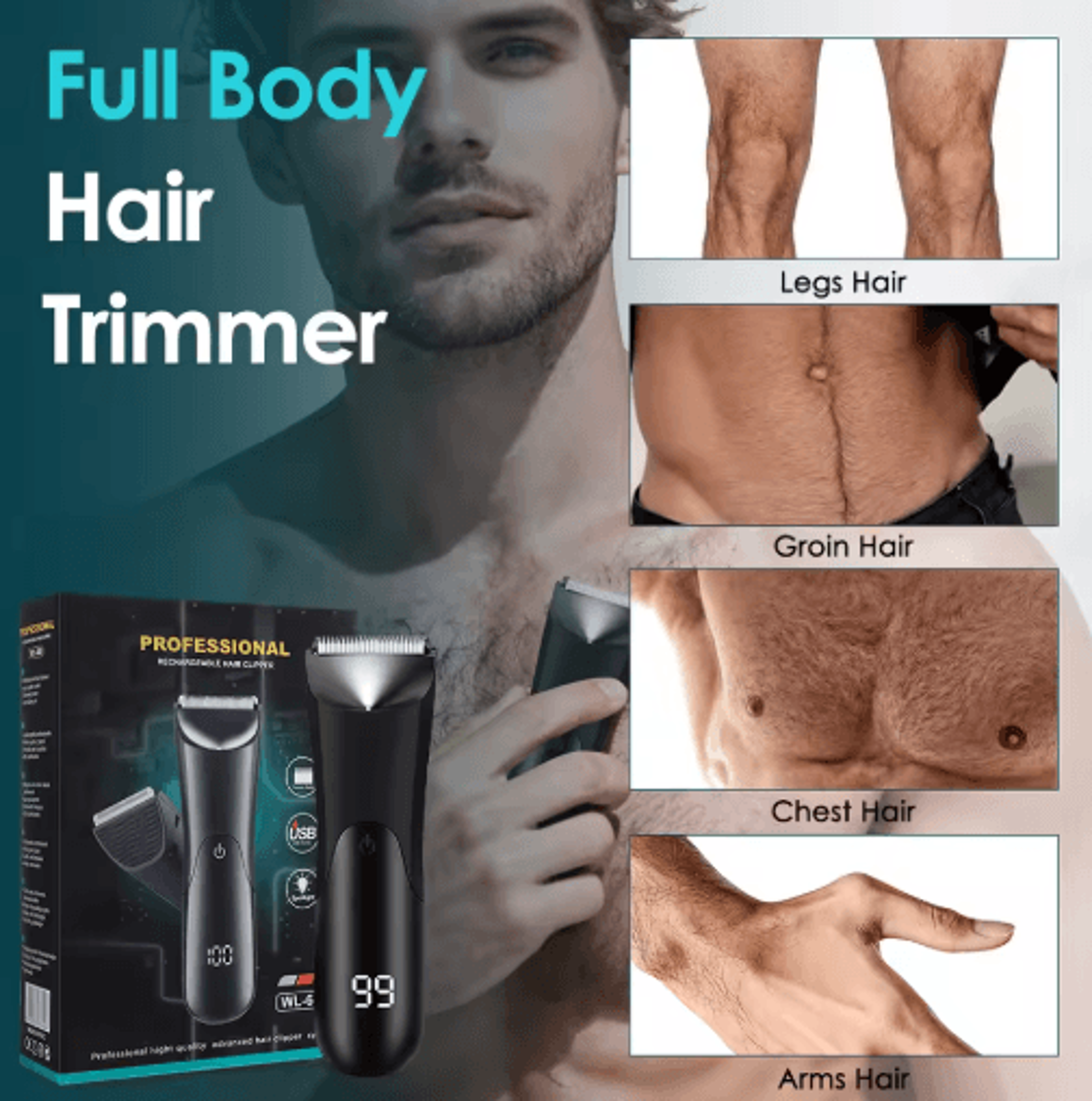 TrimGuard Pro Hair Cutting Machine  Beard Trimmer With LED Light 2