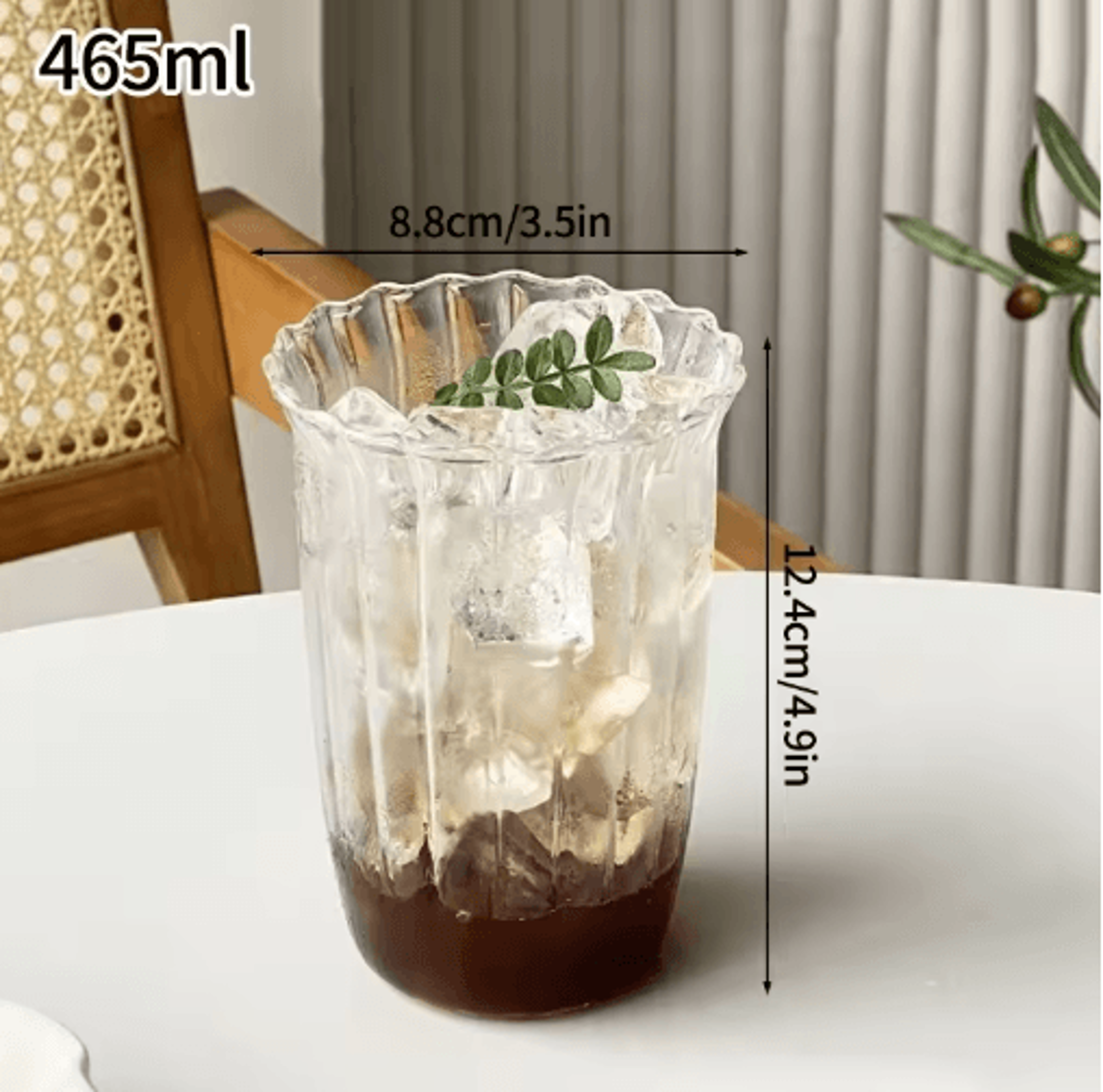 RippleWave Transparent Drinking Glass  Creative Wave Iced Coffee Tumbler 2