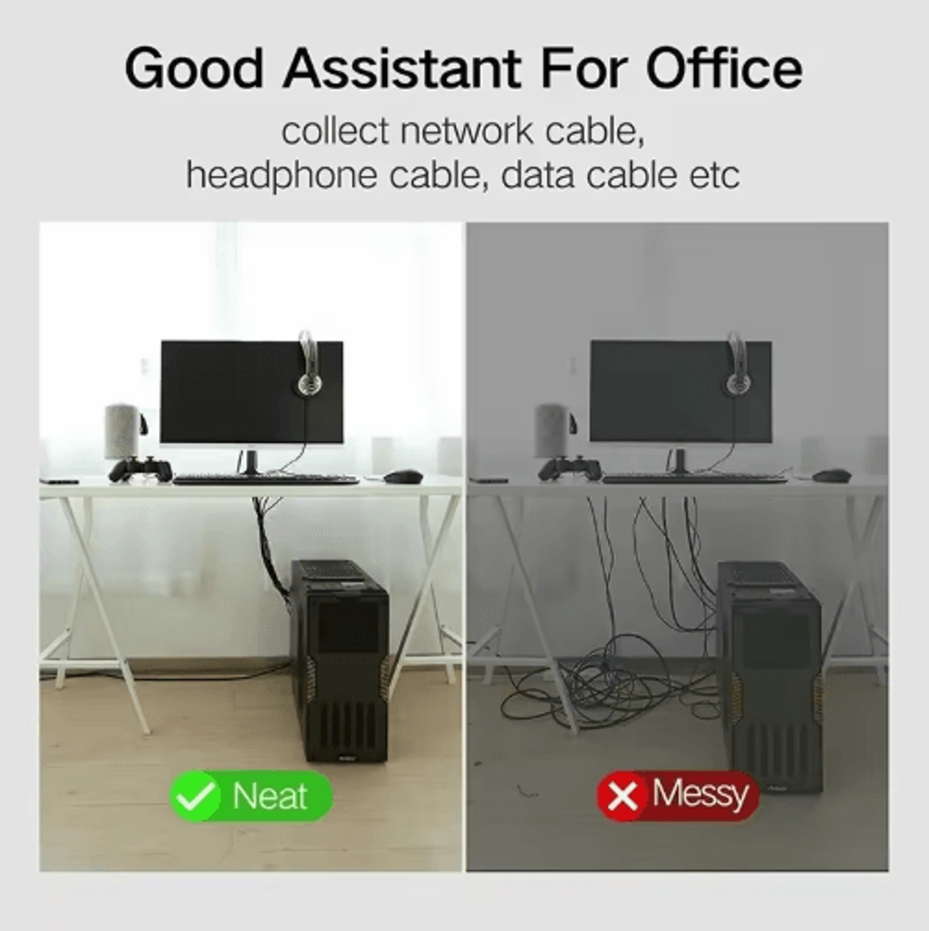 5M Reusable Cable Organizer Straps  FreeCut Fastening Tape For Desk  Wire Storage 4