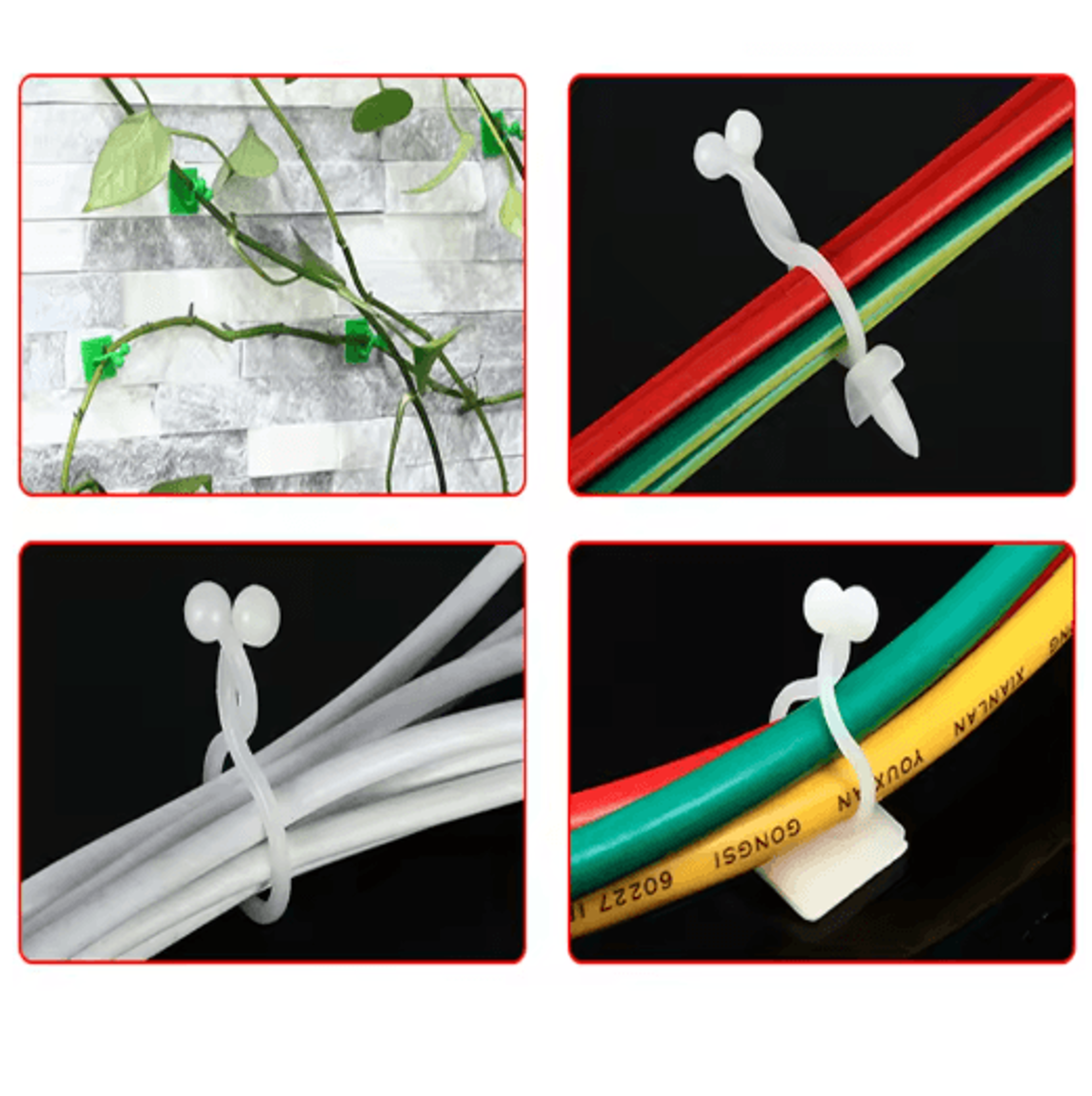 10 Pcs Charger Cable Organizer USB Winder Desktop Tidy Clips Management Wire Holder For Mouse Headp 0