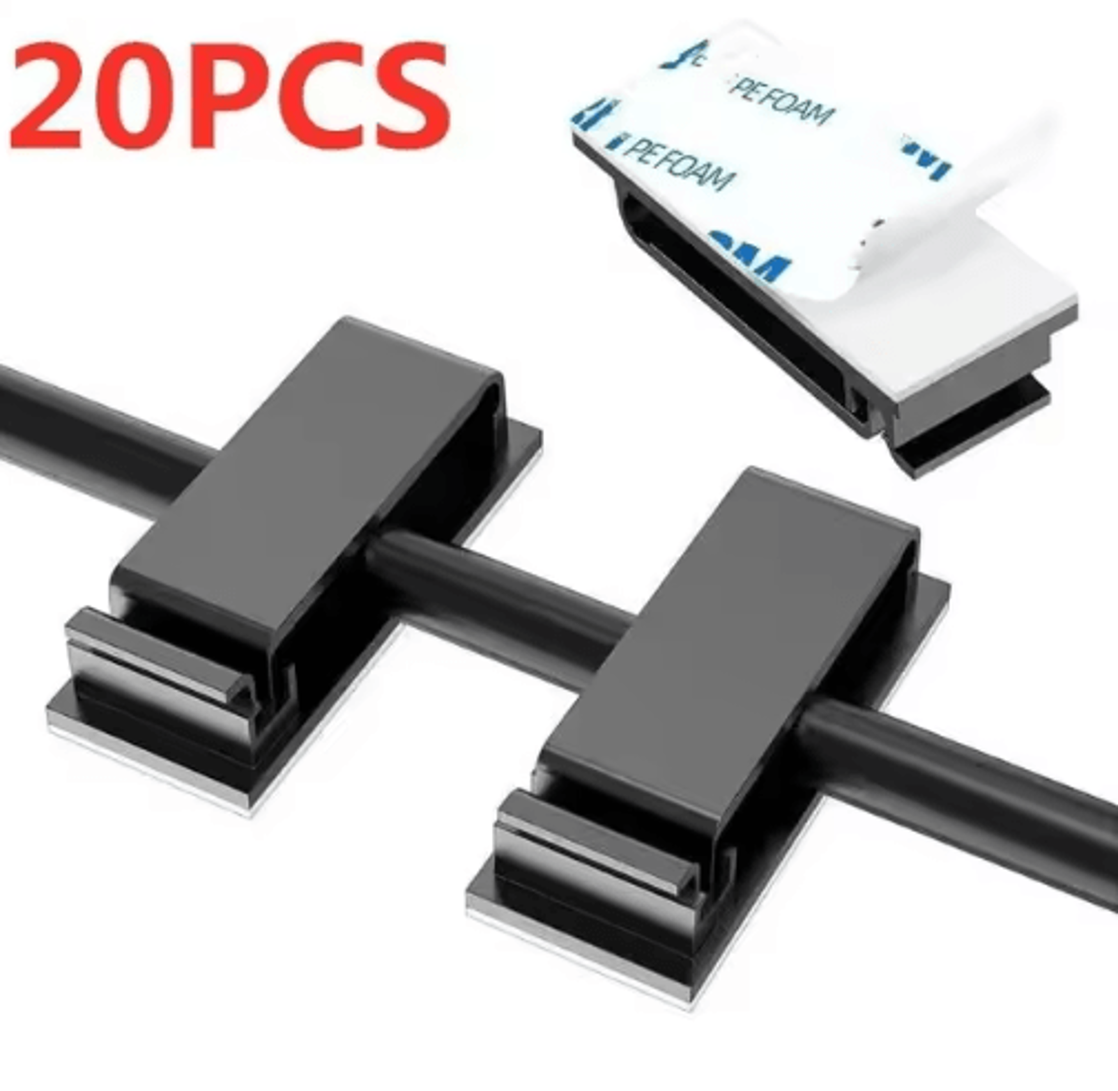 Self Adhesive Wire Organizer Cable Holder Clips For Desktop And PC Setup 8