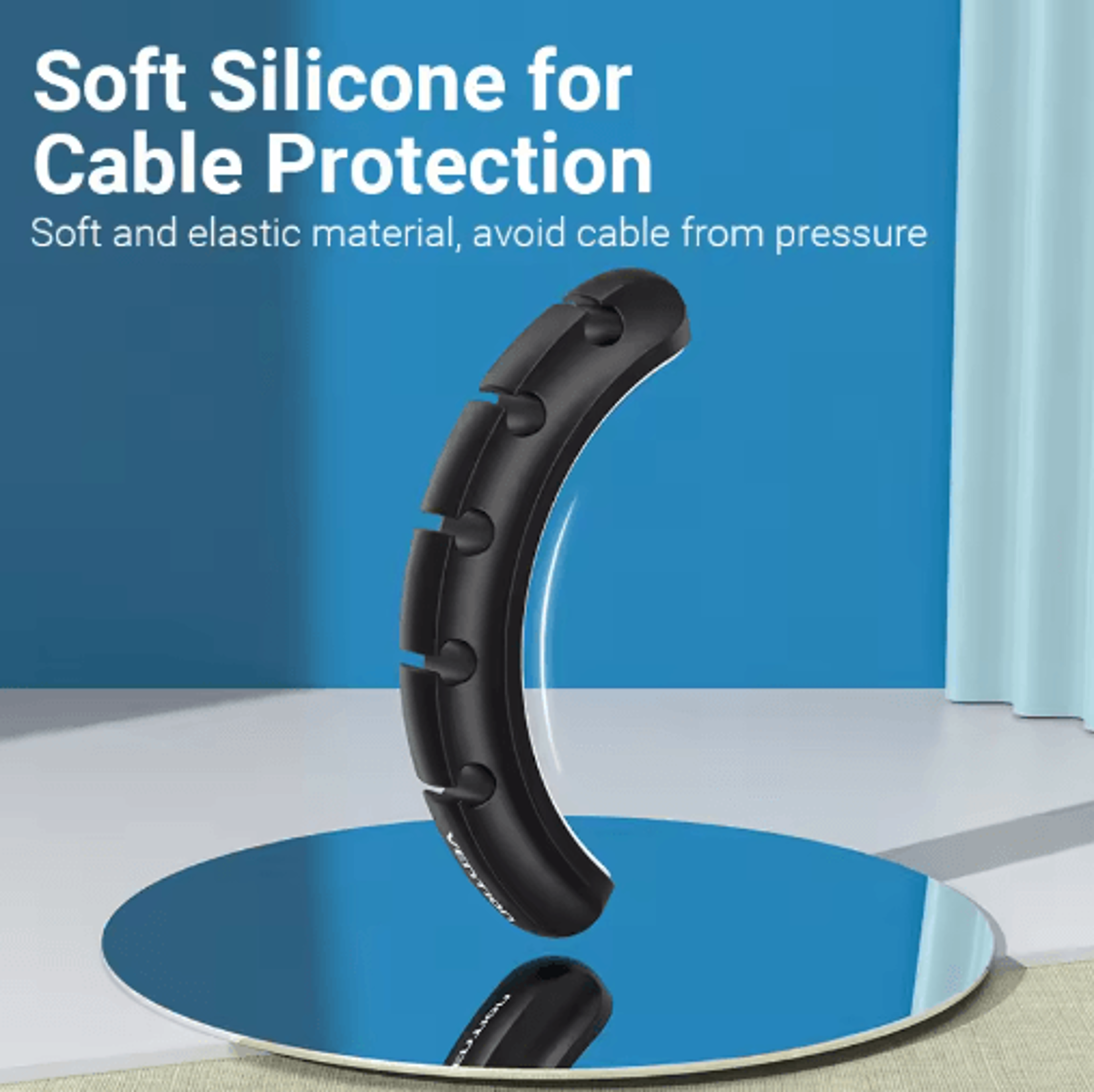 Vention Silicone Cable Organizer Plug Box With USB Cable Winder 10