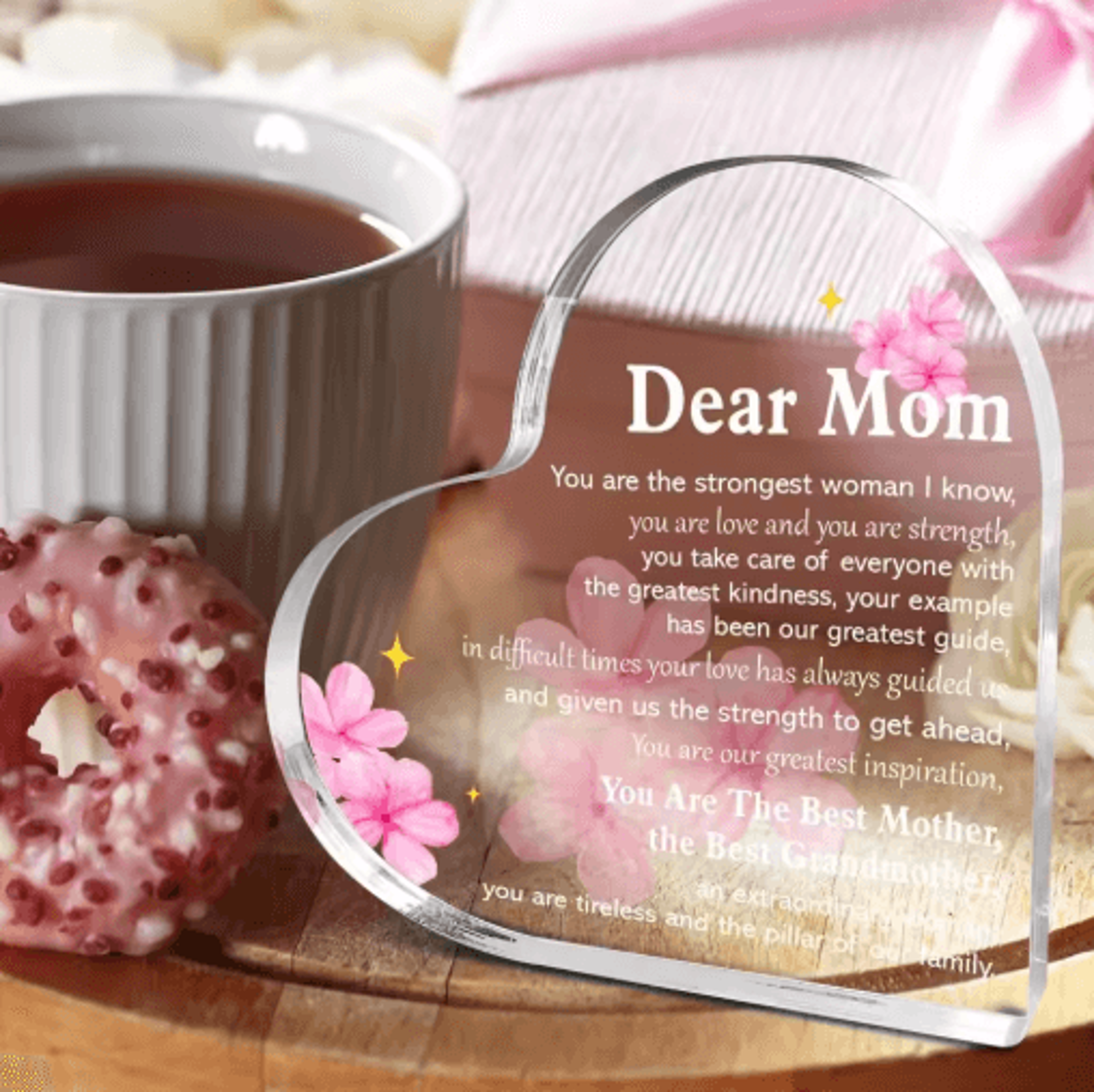 To My Mom Heart Acrylic Keepsake Gift From Daughter 1