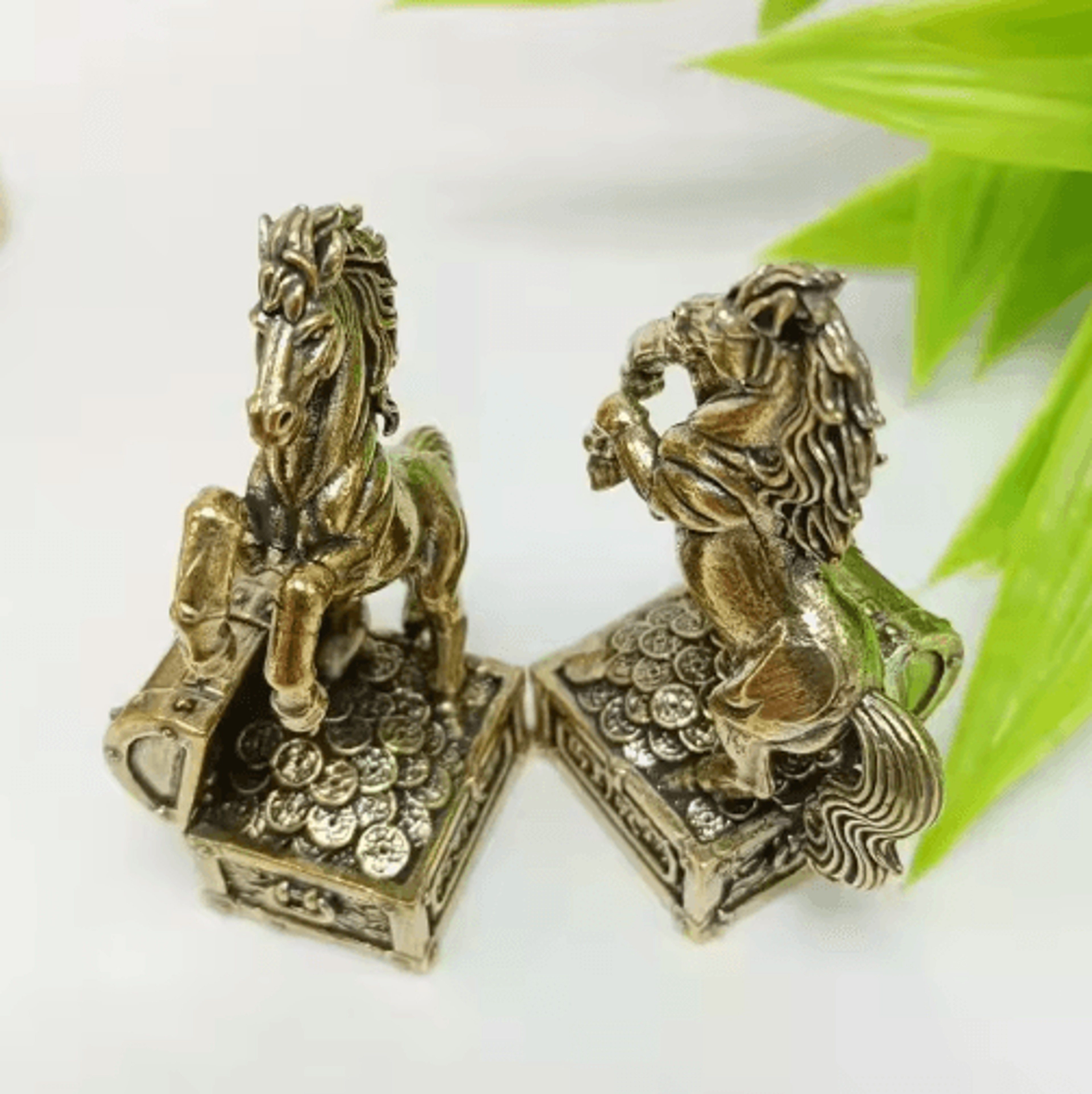 Brass Zodiac Horse Feng Shui Mini Statue For Home  Office Decor 5
