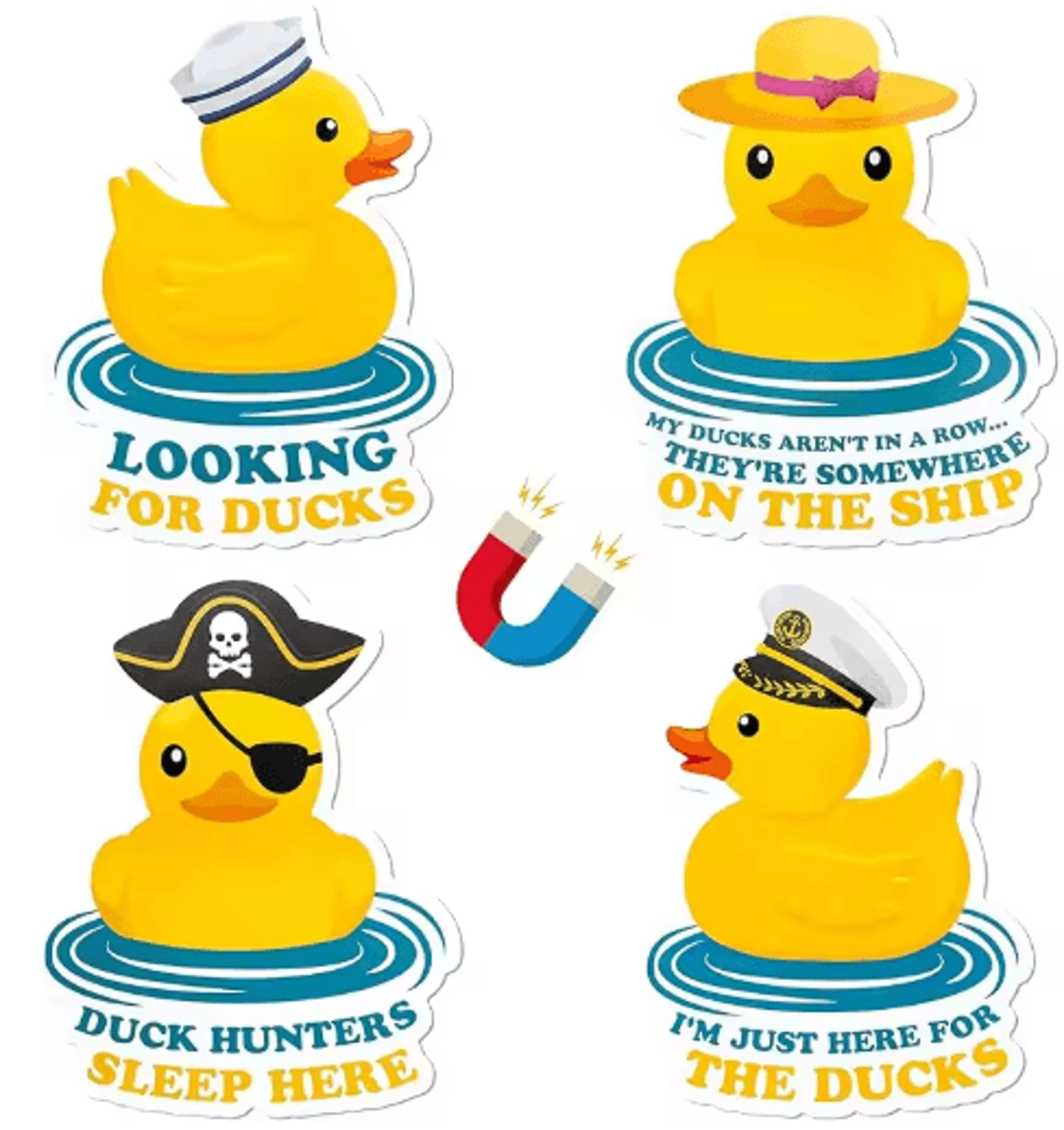 Funny Duck Magnetic Cruise Door Decorations  4PCS Set 1