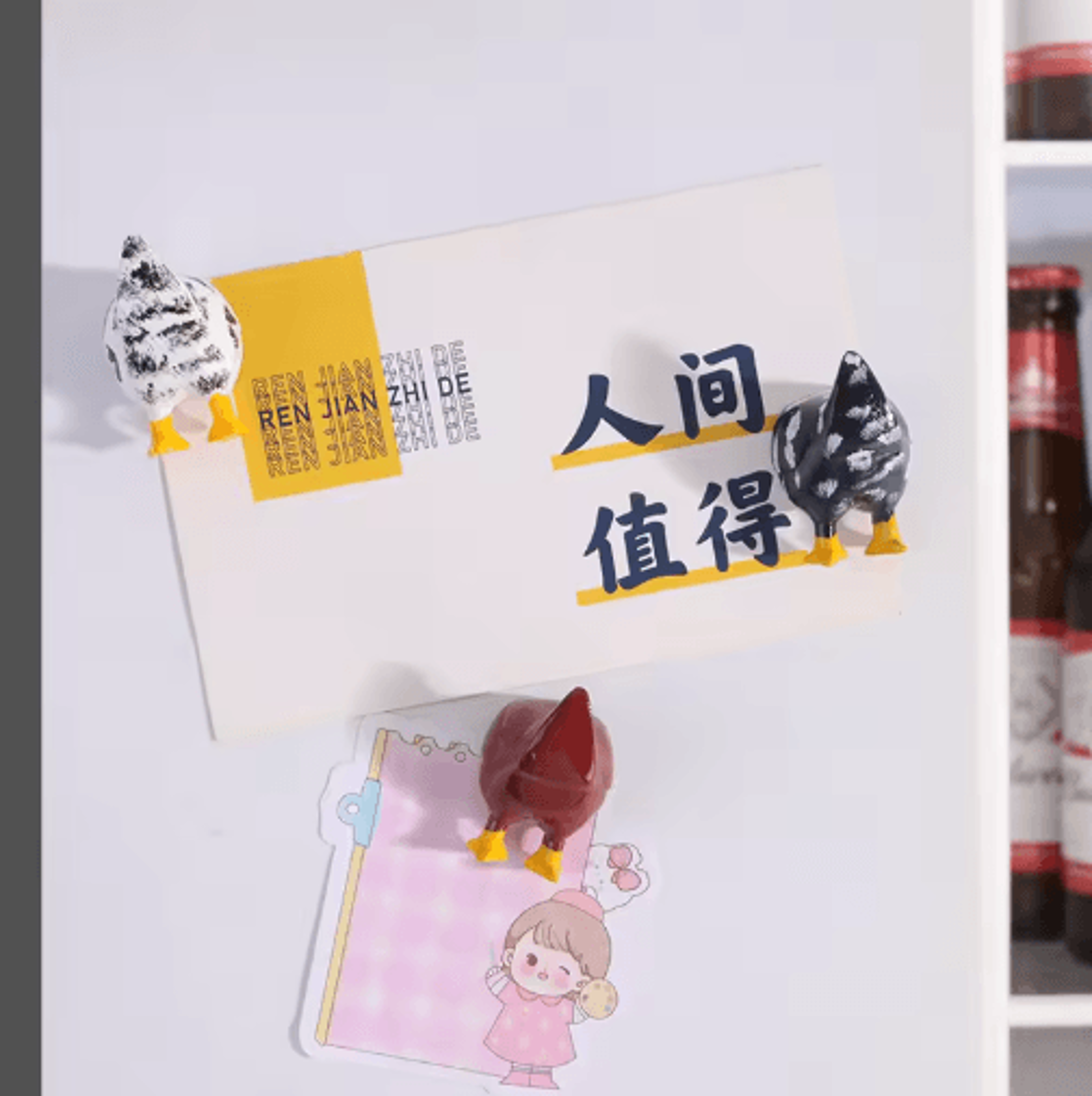 Funny Chicken Butt Resin Fridge Magnets  3Piece Decorative Set 4