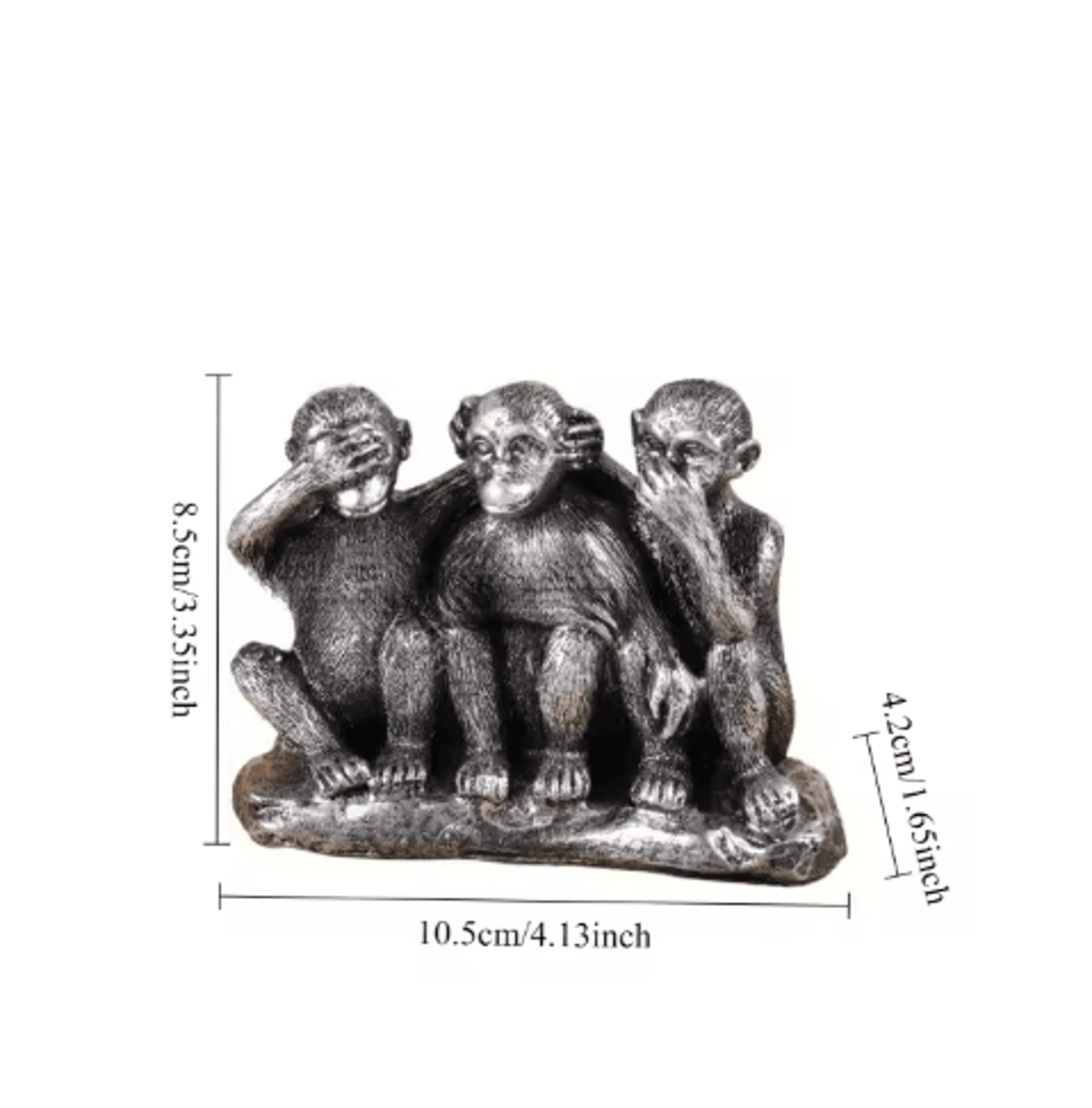 Creative Three Wise Monkeys Resin Figurine For Home Decor  Gifting 3