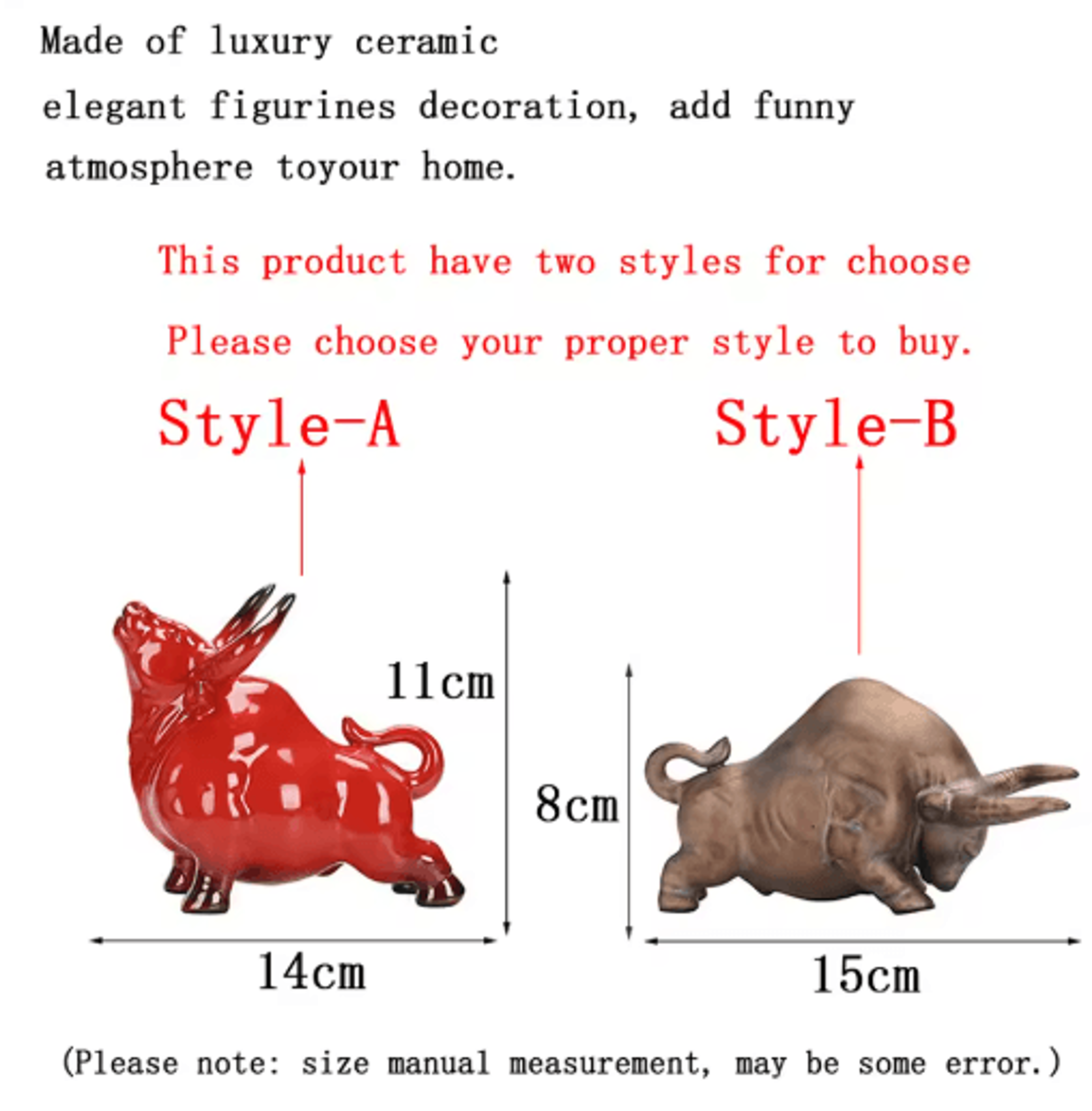 Luxury Ceramic Lucky Bull Statue Nordic Retro Desk  Home Decor Sculpture 5