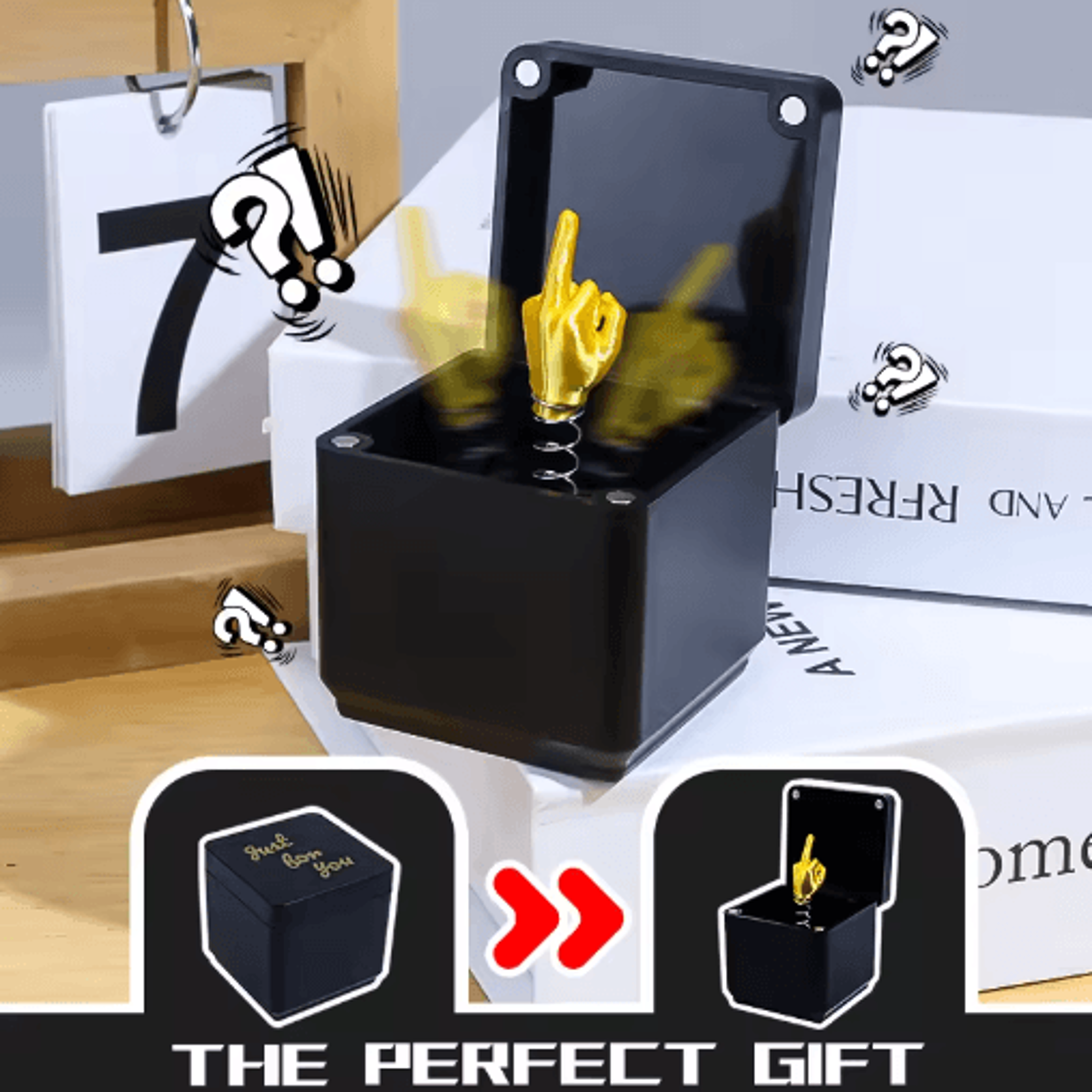 Funny Middle Finger In A Box Desk Decoration Prank Gift For Home Or Office 4