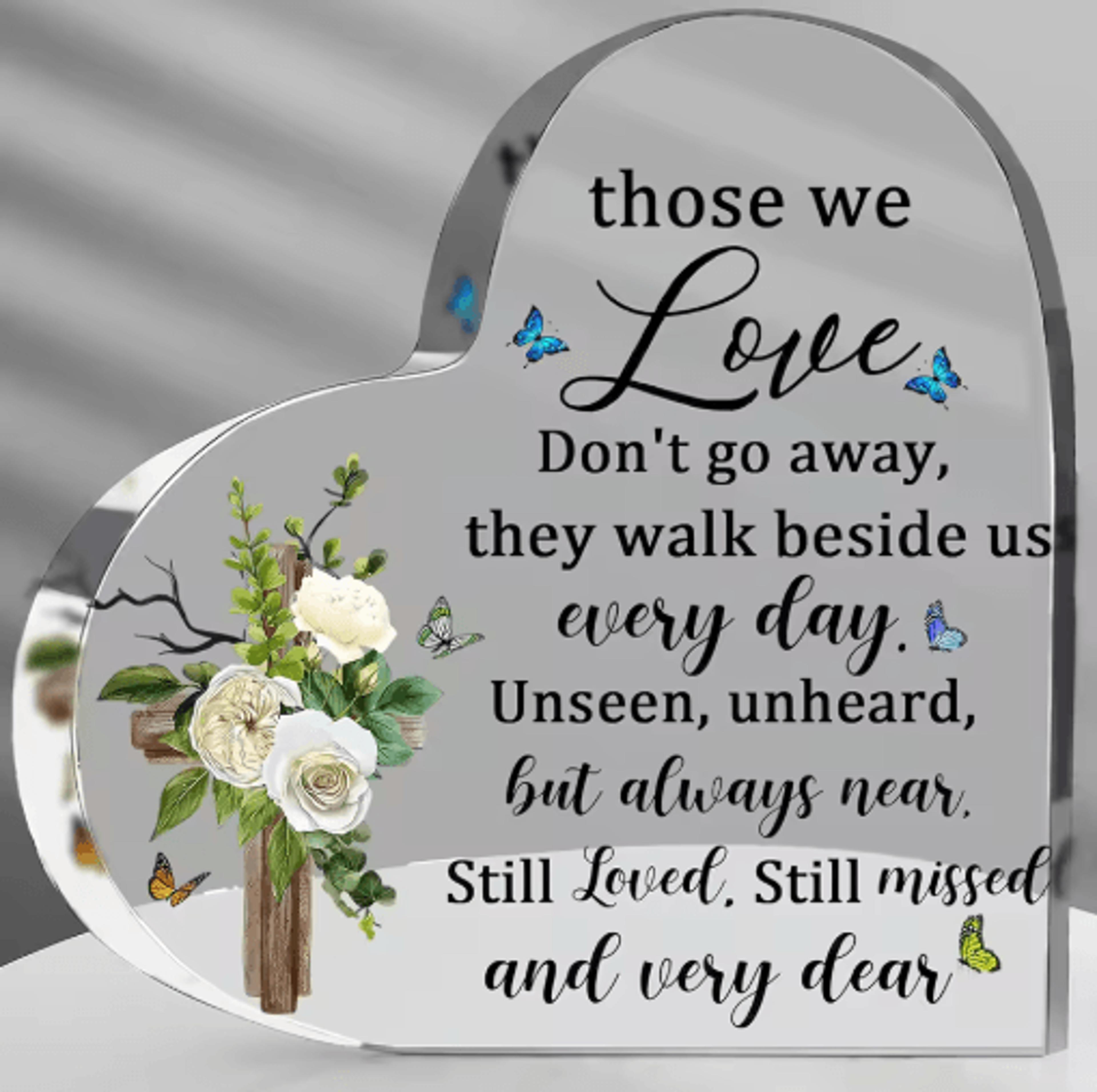 Acrylic Heart Bereavement Keepsake Sympathy Memorial Gift For Mom 1
