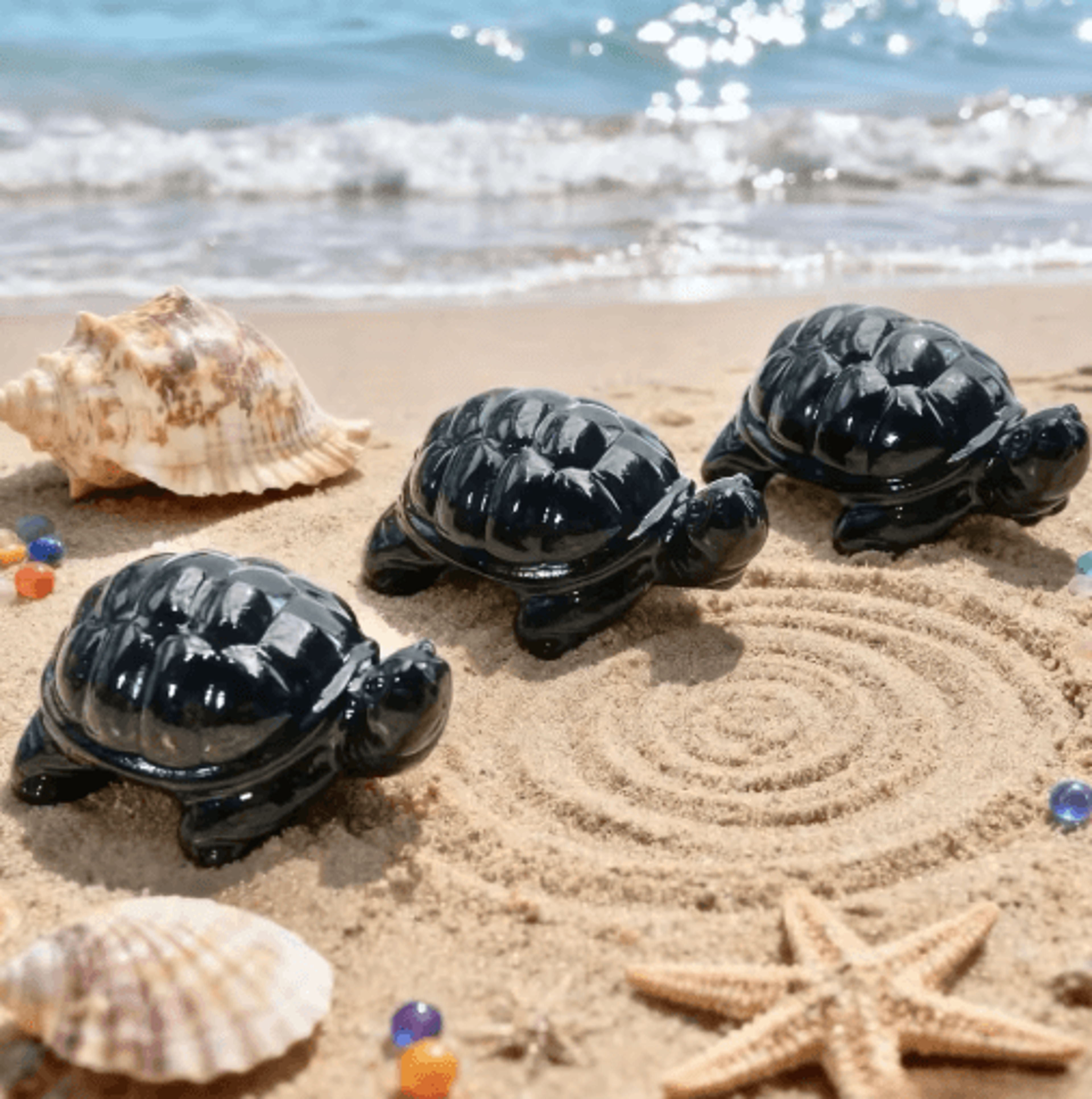 Obsidian Tortoise Carving Symbolic Crystal Animal Figurine For Home Decor  Gifting 4