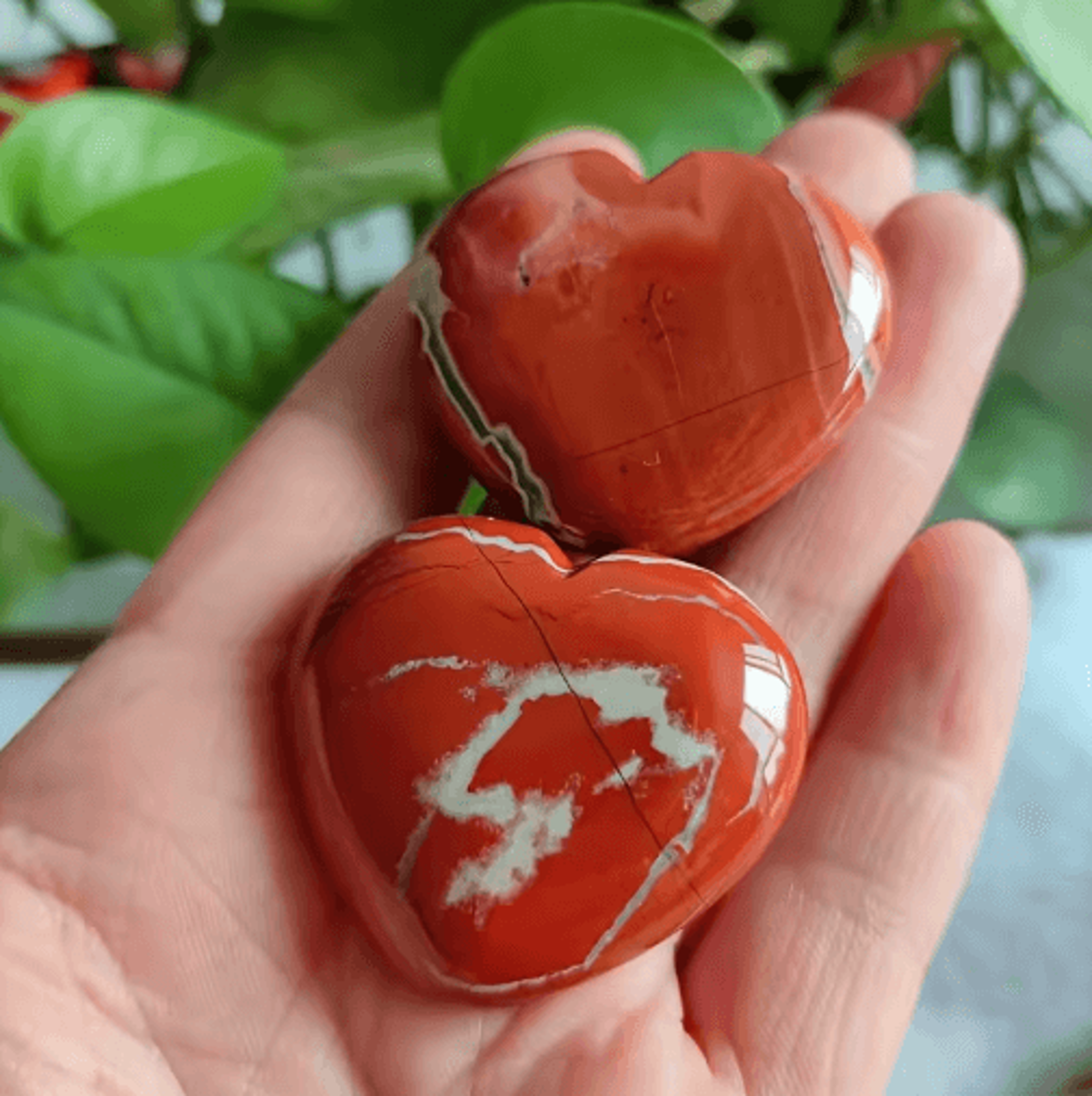 Natural Red Jasper Heart Pendant Decorative Stone Accent For Home Gifts  Jewelry 0