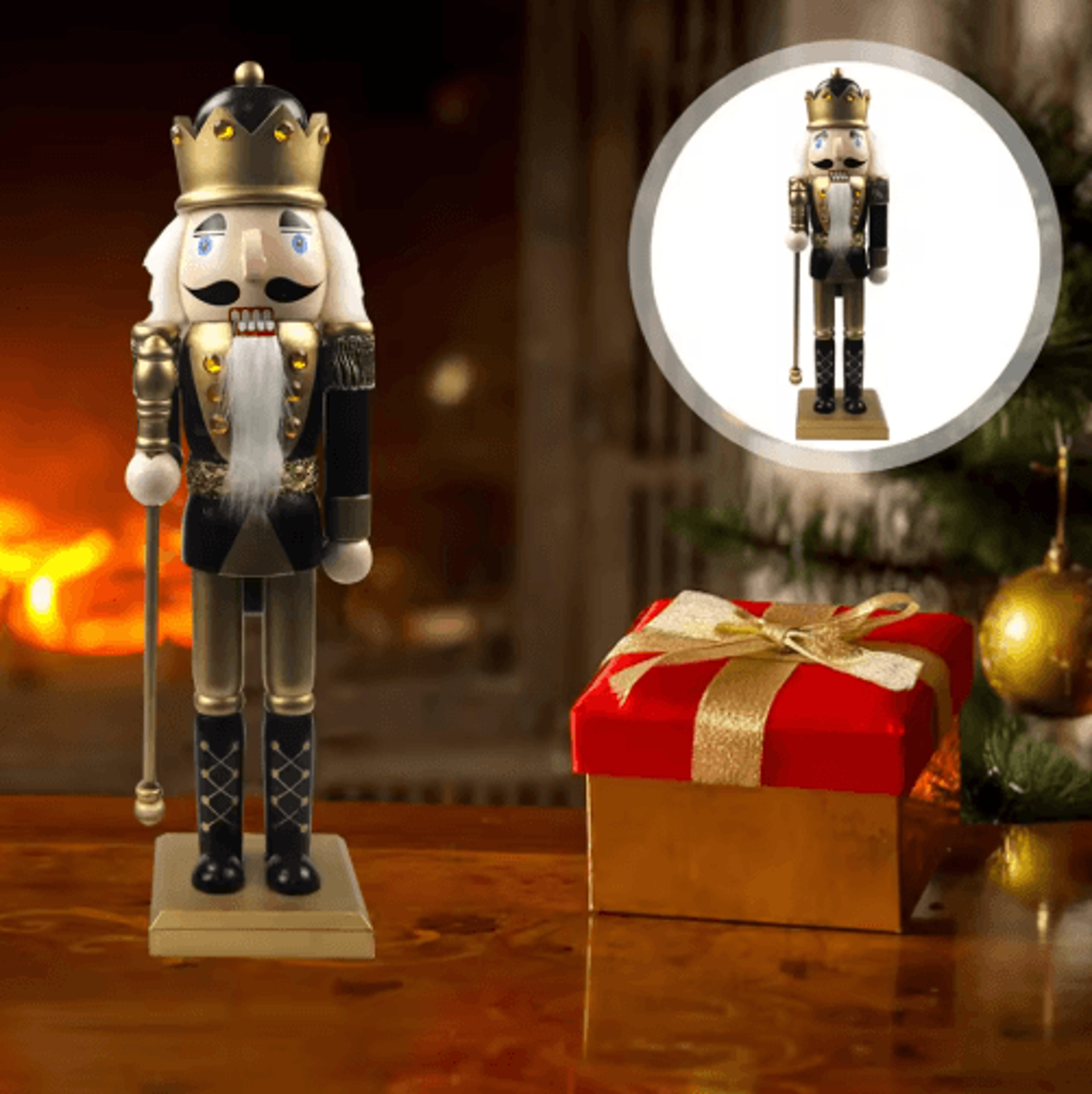 Classic Tabletop Nutcracker Ornament  Festive Holiday Figurine For Home And Garden Decor 8