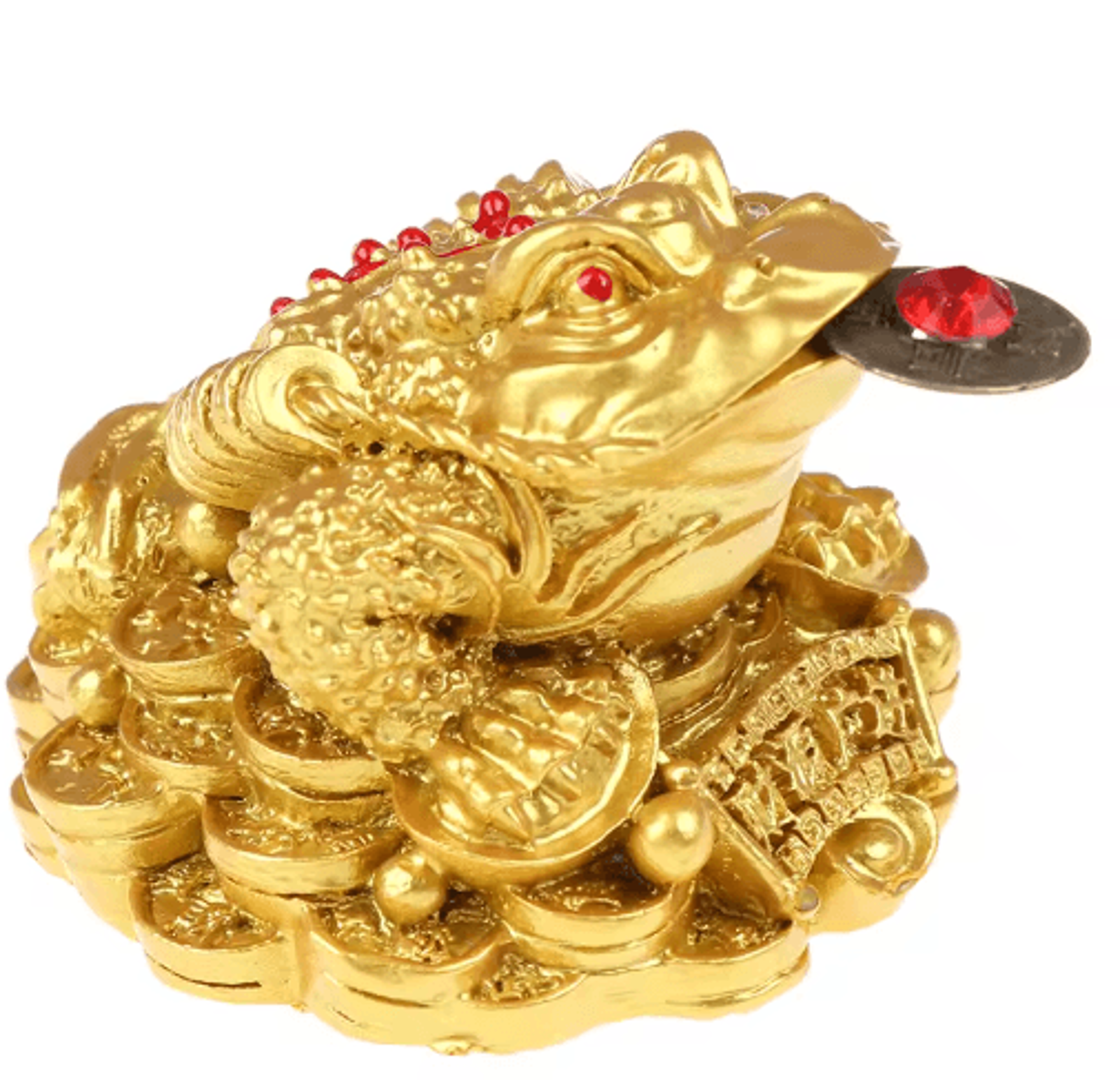 Feng Shui Golden Toad Money Statue  Lucky Fortune Wealth Frog Tabletop Ornament 2