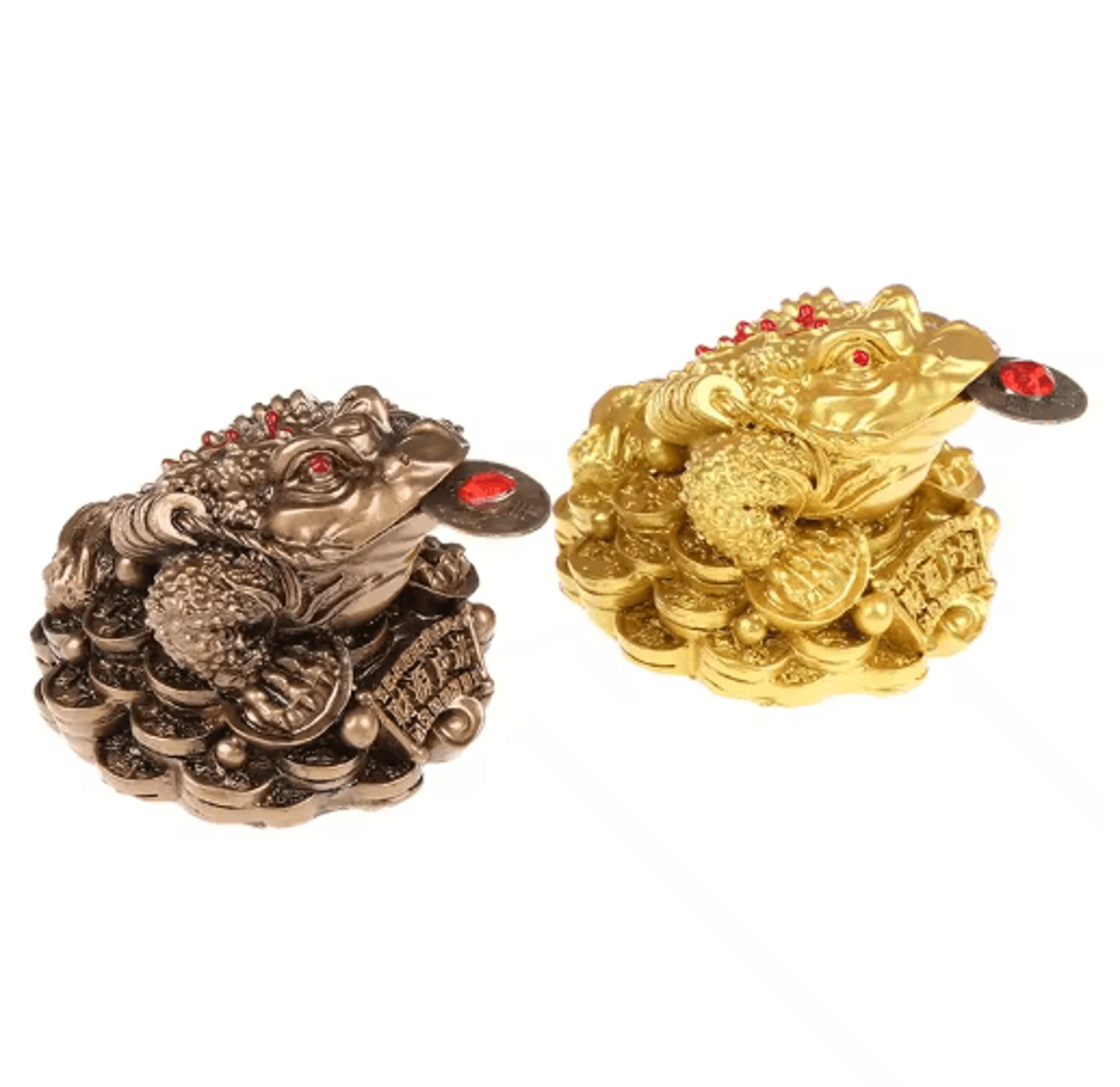 Feng Shui Golden Toad Money Statue  Lucky Fortune Wealth Frog Tabletop Ornament 9