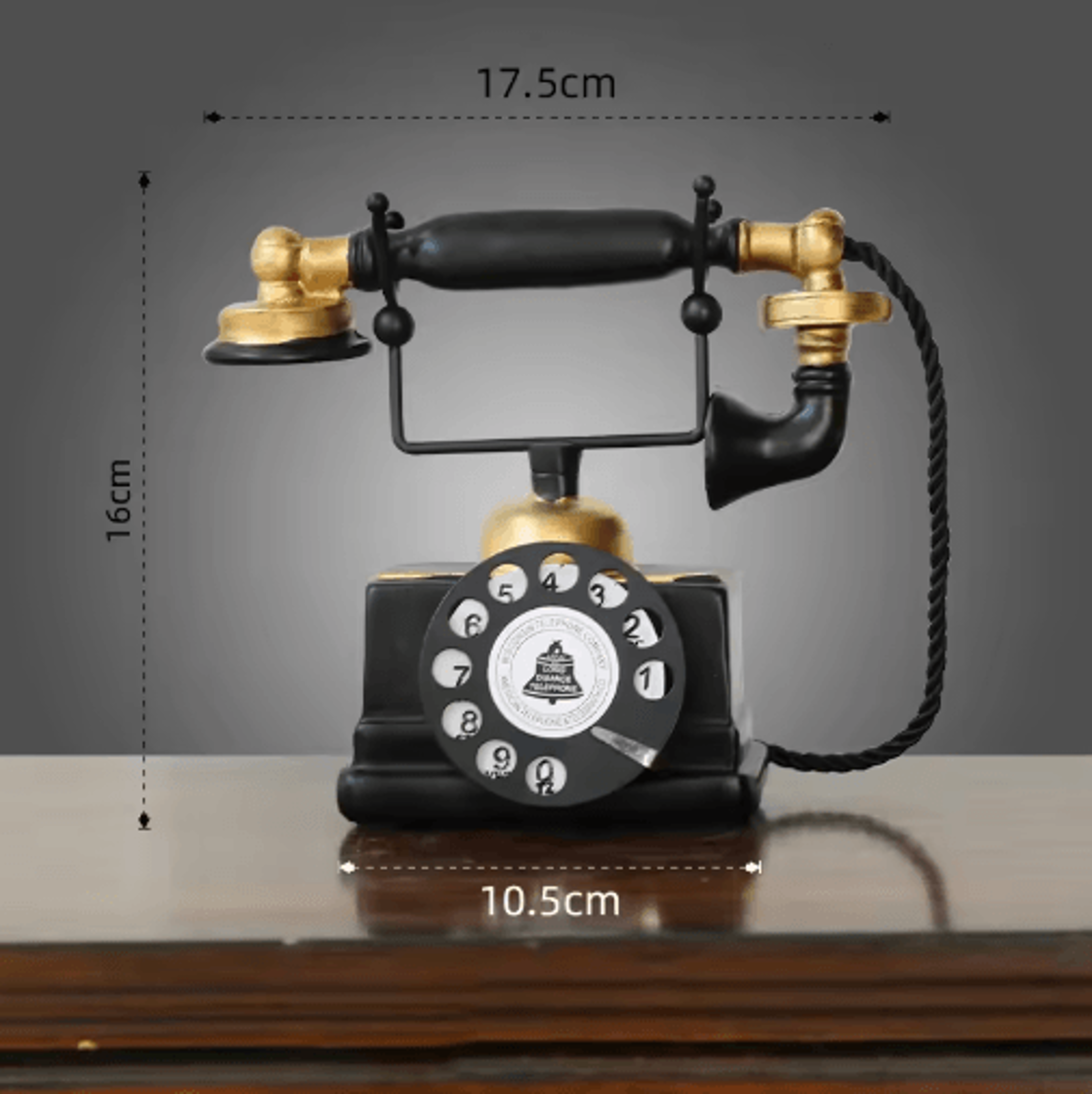 Retro Vintage Telephone Ornament  Aged Decorative Craft Accent For Living Room Decor 1