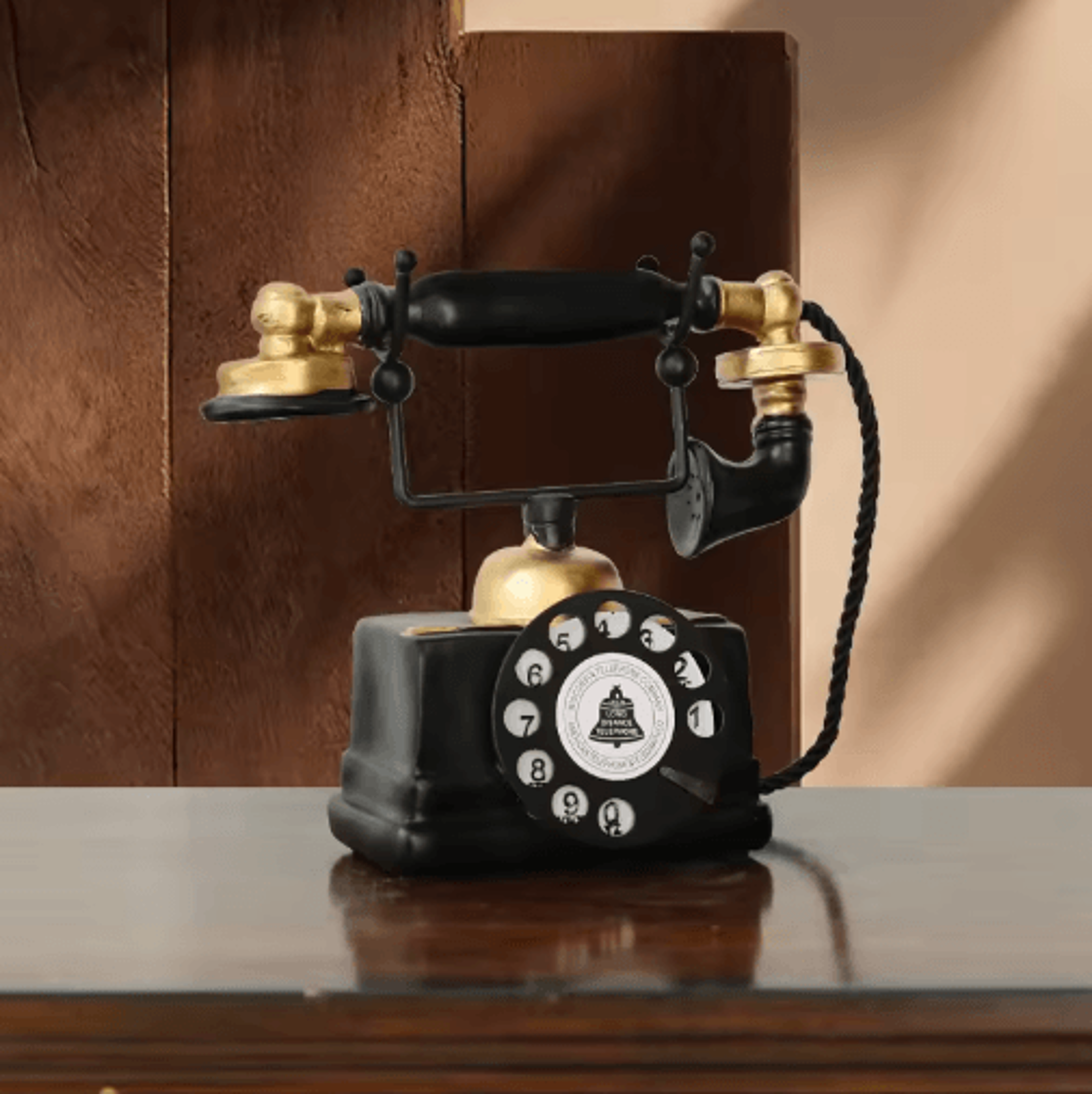 Retro Vintage Telephone Ornament  Aged Decorative Craft Accent For Living Room Decor 2