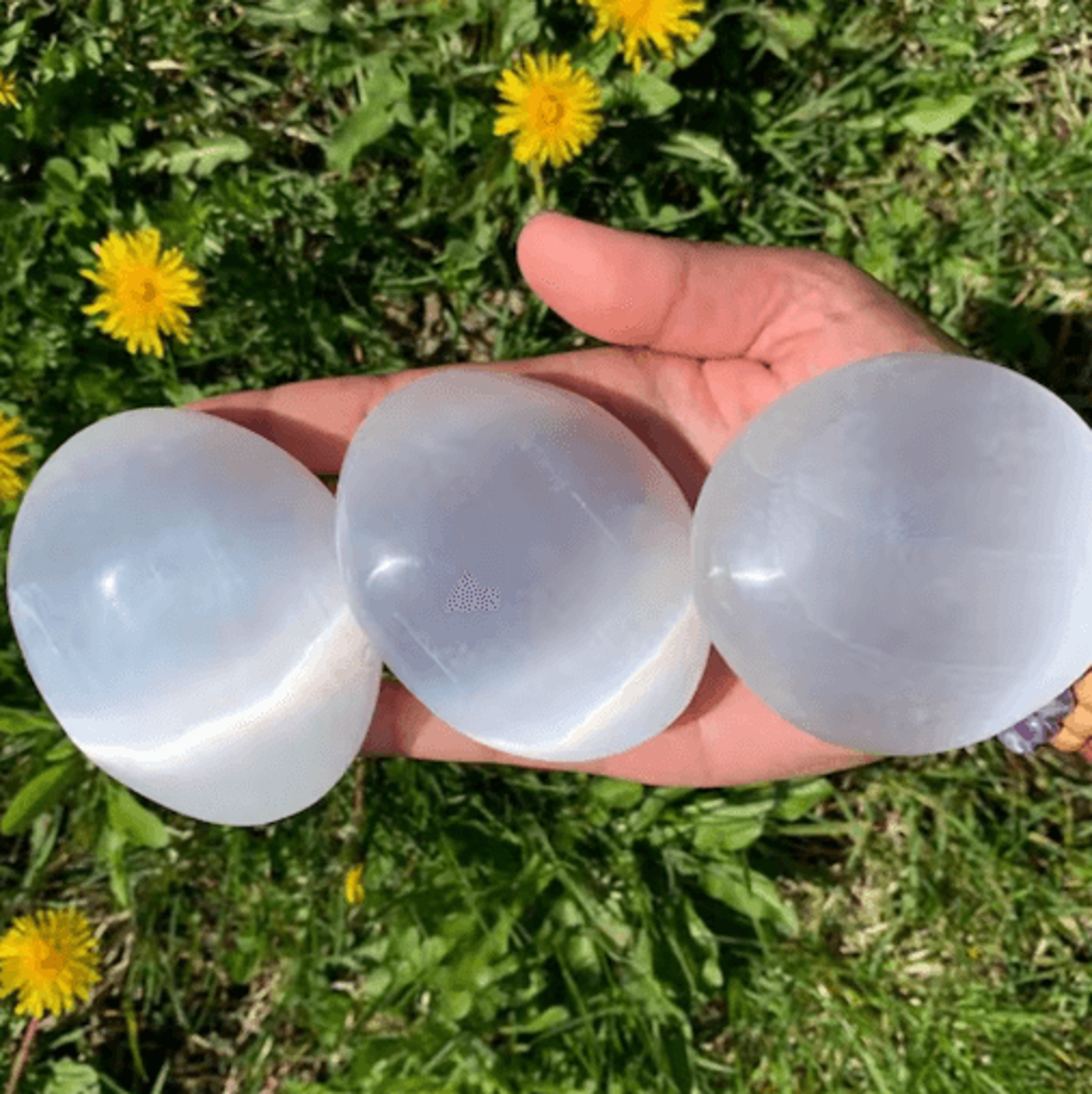 Natural Selenite Palm Stone  Polished Oval Crystal For Meditation Energy Cleansing  Home Decor 3