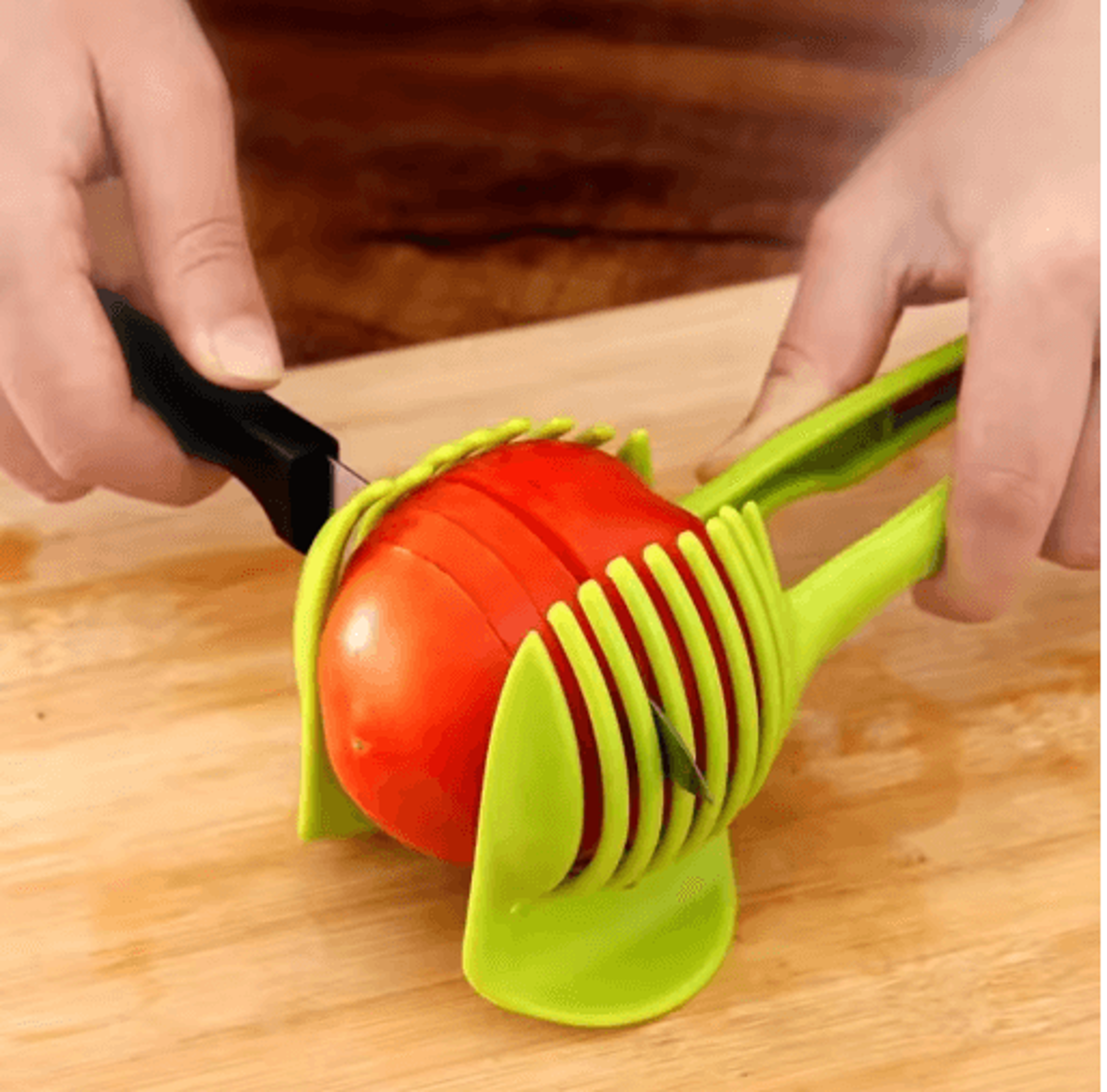 Stainless Steel Handheld Fruit  Vegetable Slicer  Orange Lemon Tomato  Onion Cutting Clip 1