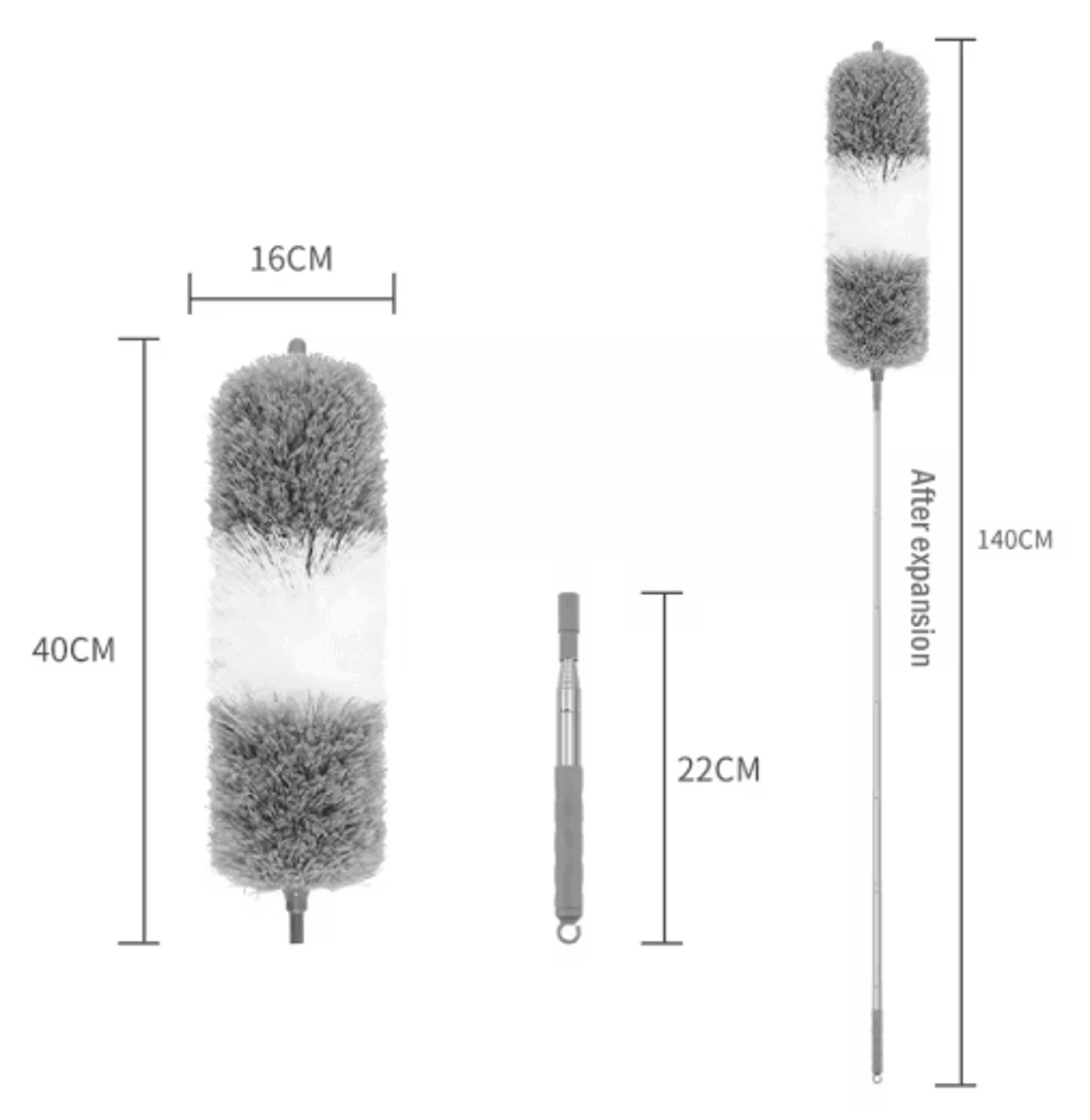 Extendable Microfiber Duster  Telescopic Bendable Cleaning Brush For Ceiling  Home Dusting 8