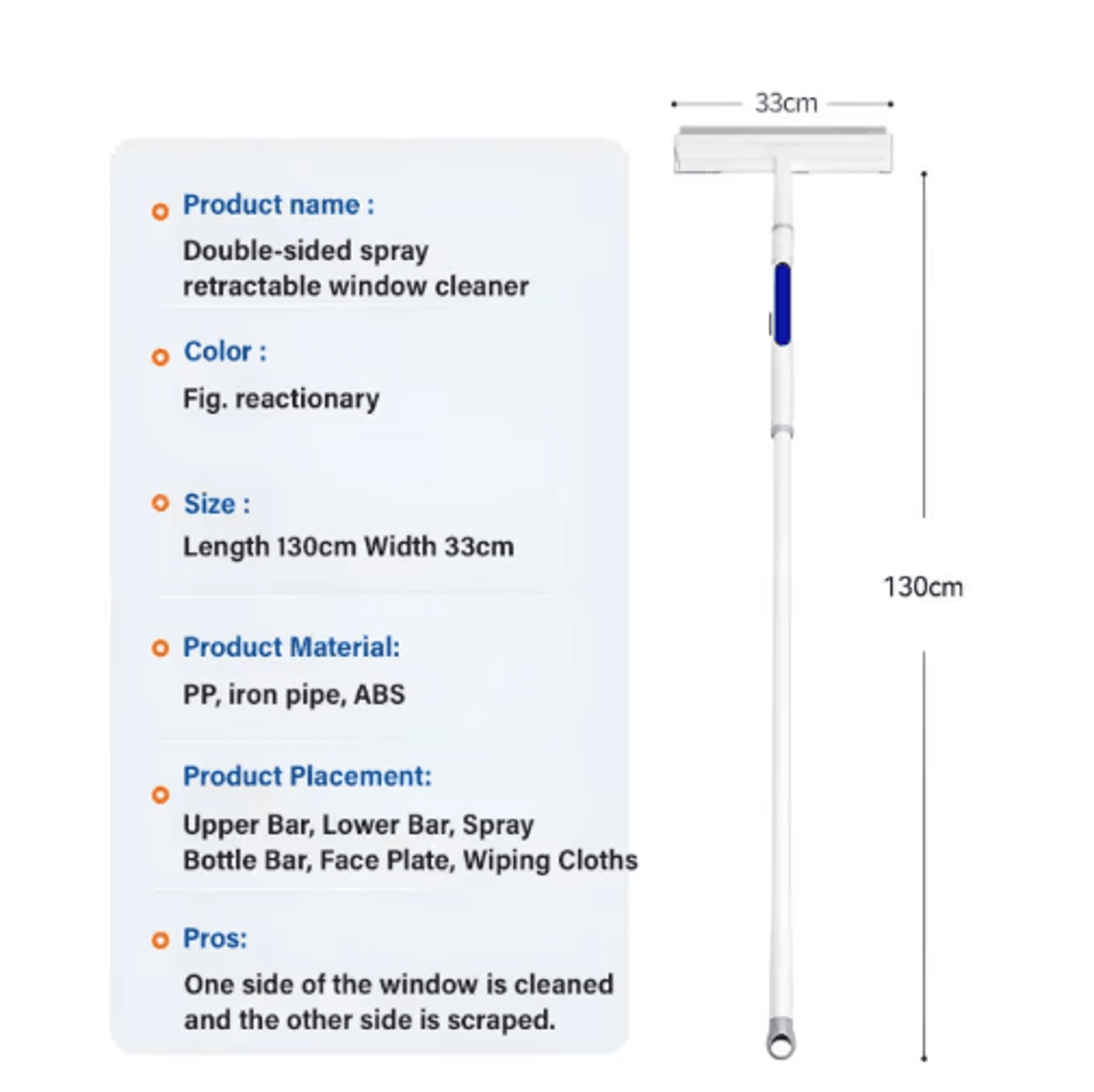 3in1 DoubleSided Spray Window Cleaner  Expandable Glass Wiper With Replacement Cloths 2
