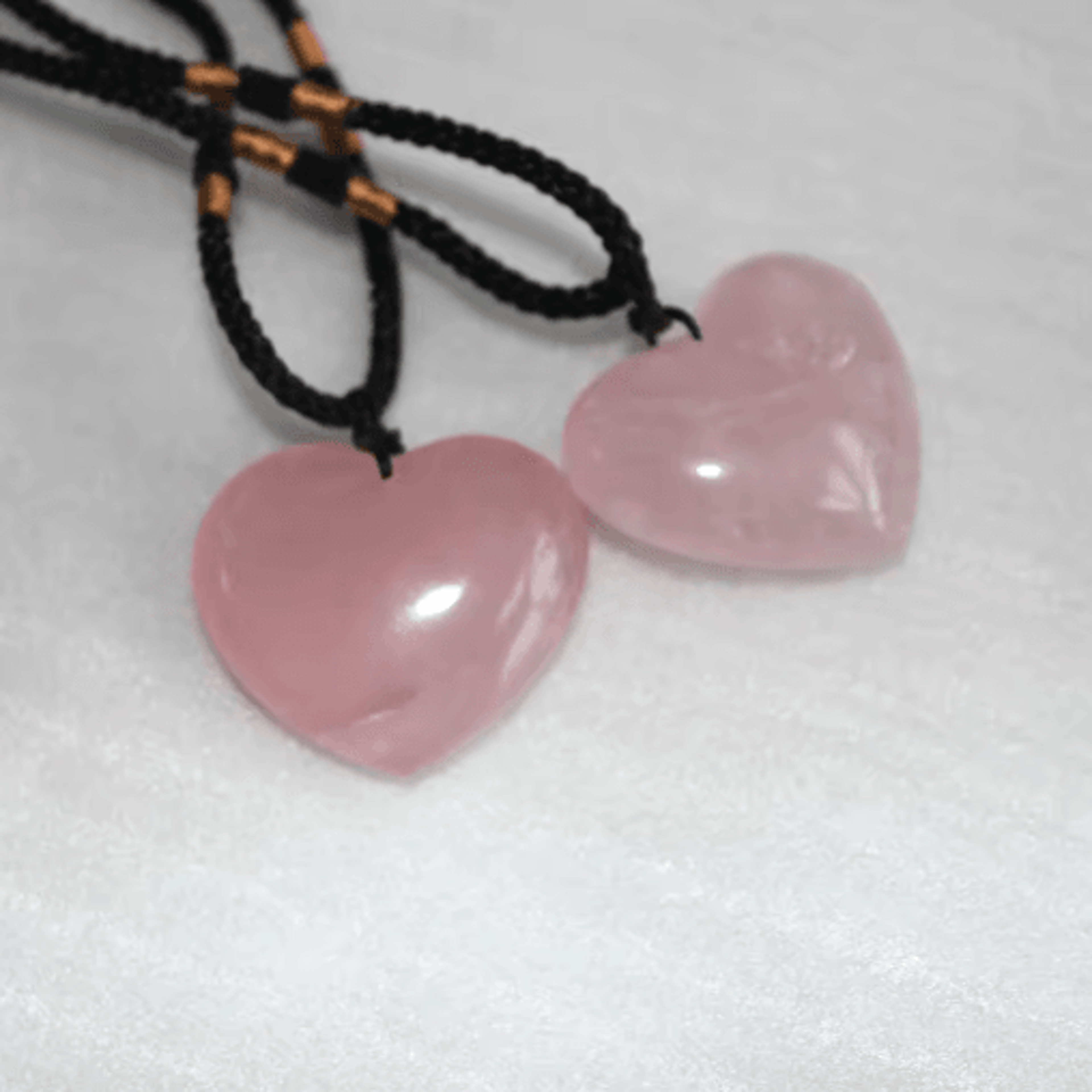 Rose Quartz Heart Crystal Pendant Necklace  Natural Pink Healing Stone Love Jewelry 1