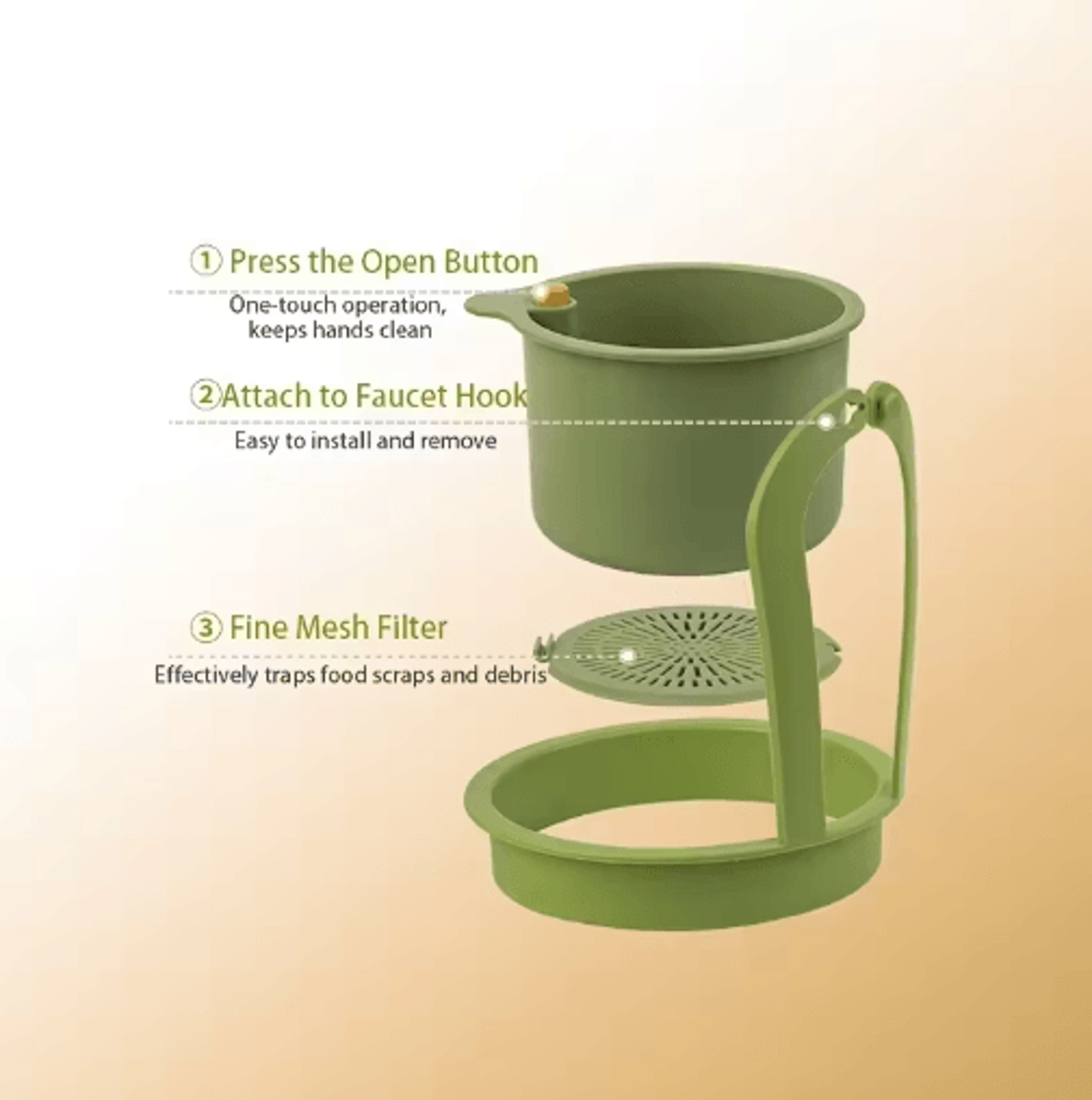 PressType Drain Basket Multi Functional Sink Strainer  Organizer For Kitchen And Bathroom 7