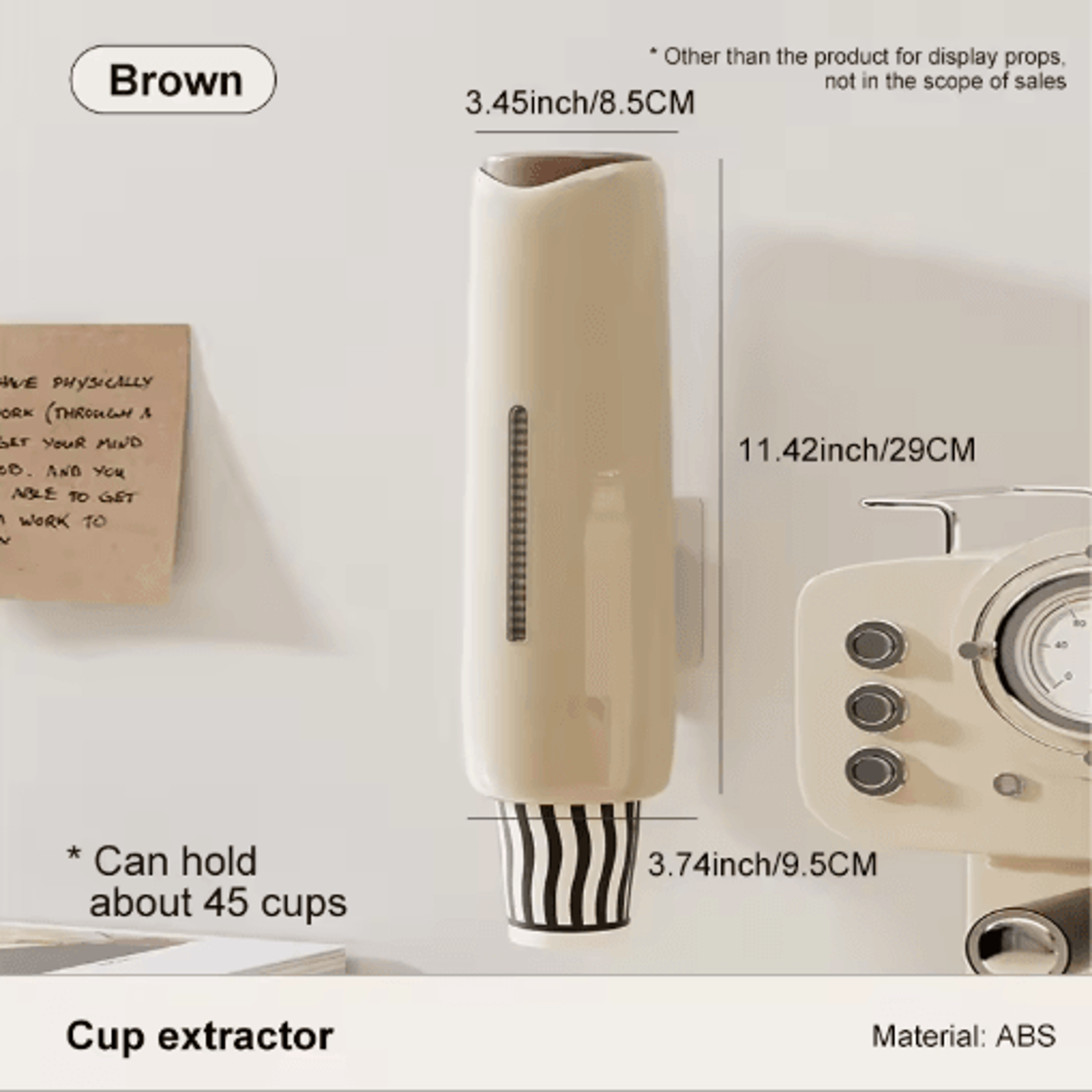 PerforationFree Wall Mounted Cup Dispenser For Water Dispensers 2