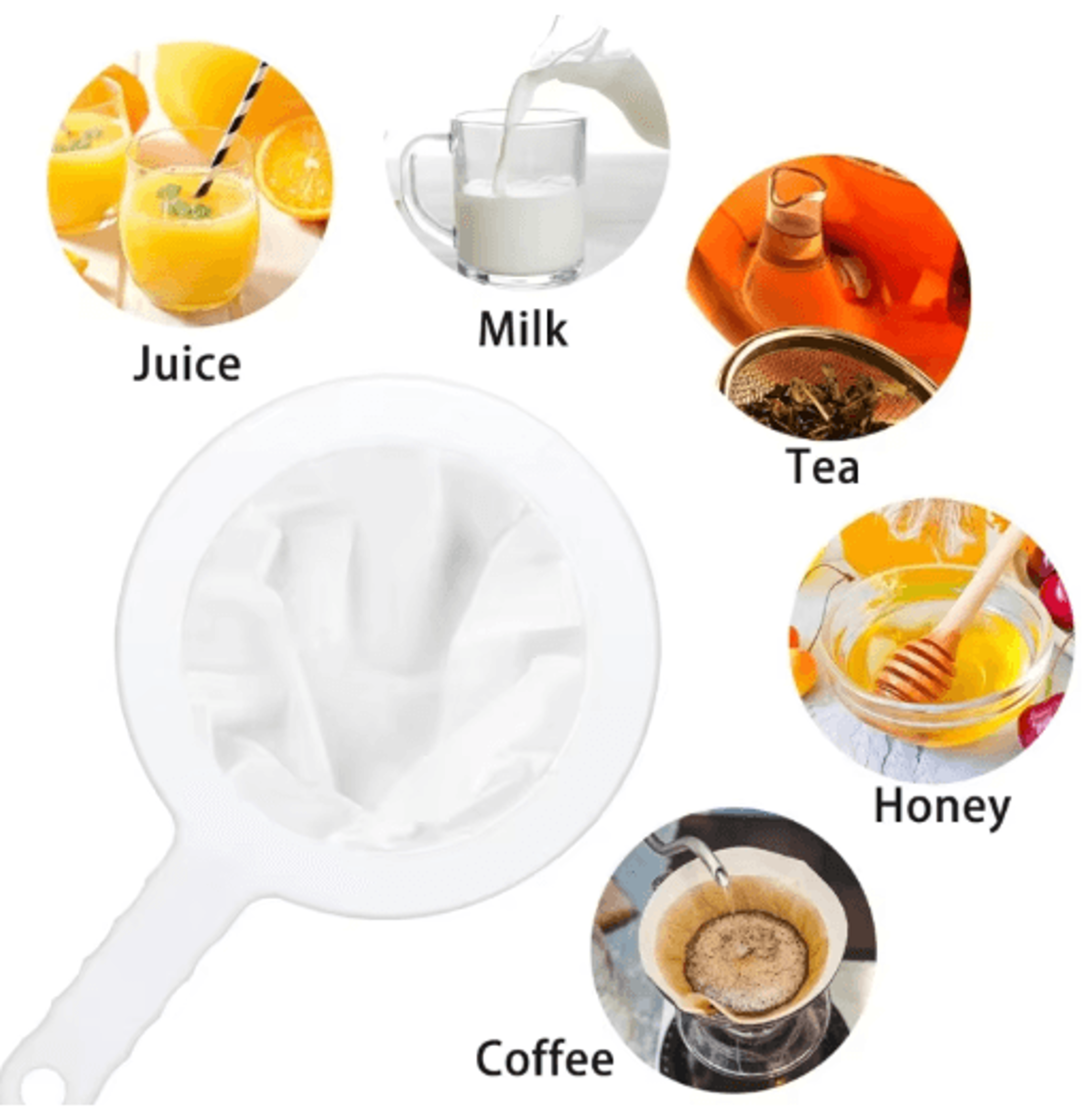 Ultra Fine Nylon Mesh Strainer Spoon For Soy Milk Juice Coffee And Tea 4