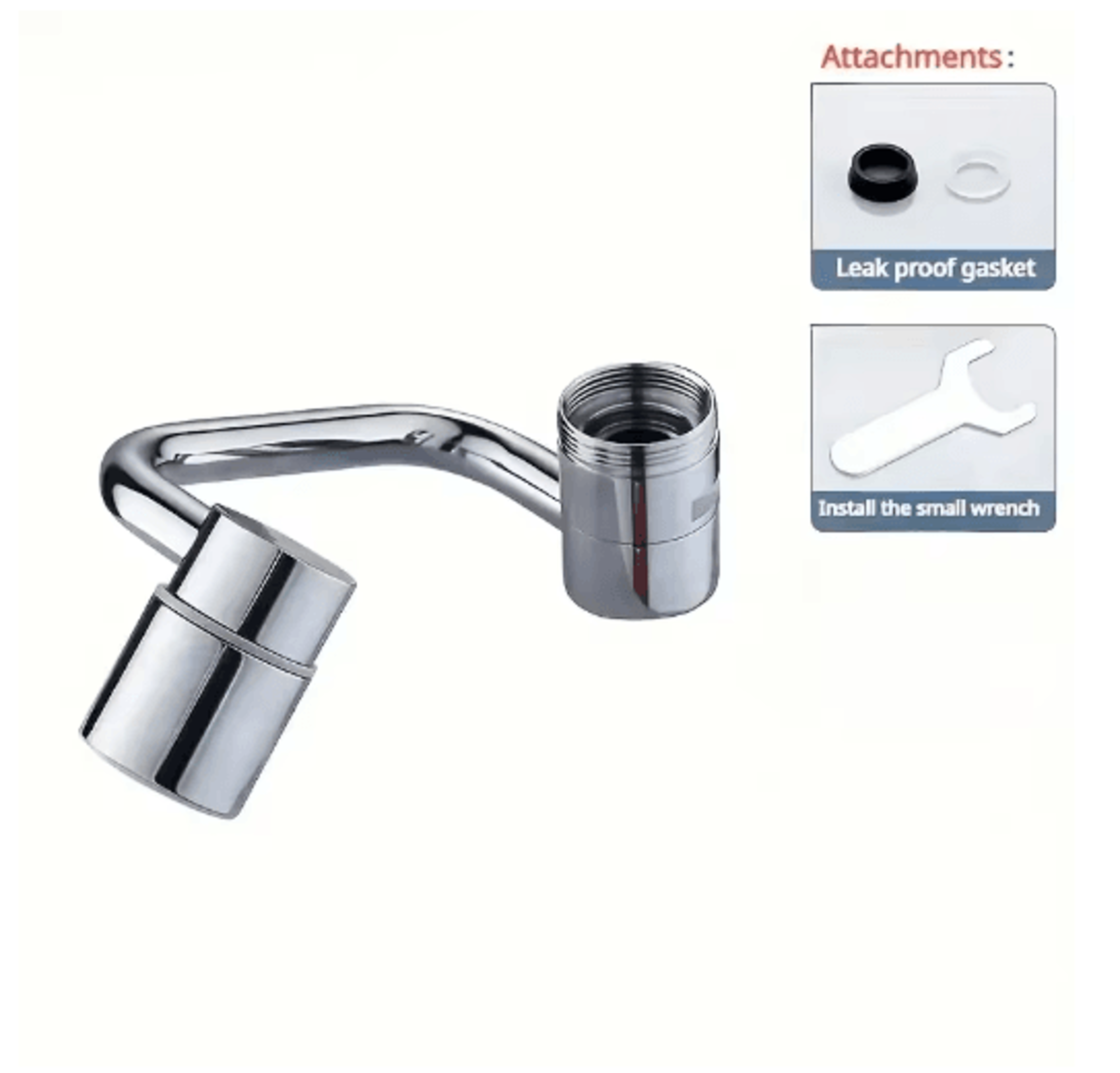1080 Degree Rotating Kitchen Faucet Extender With Dual Mode Spray 1