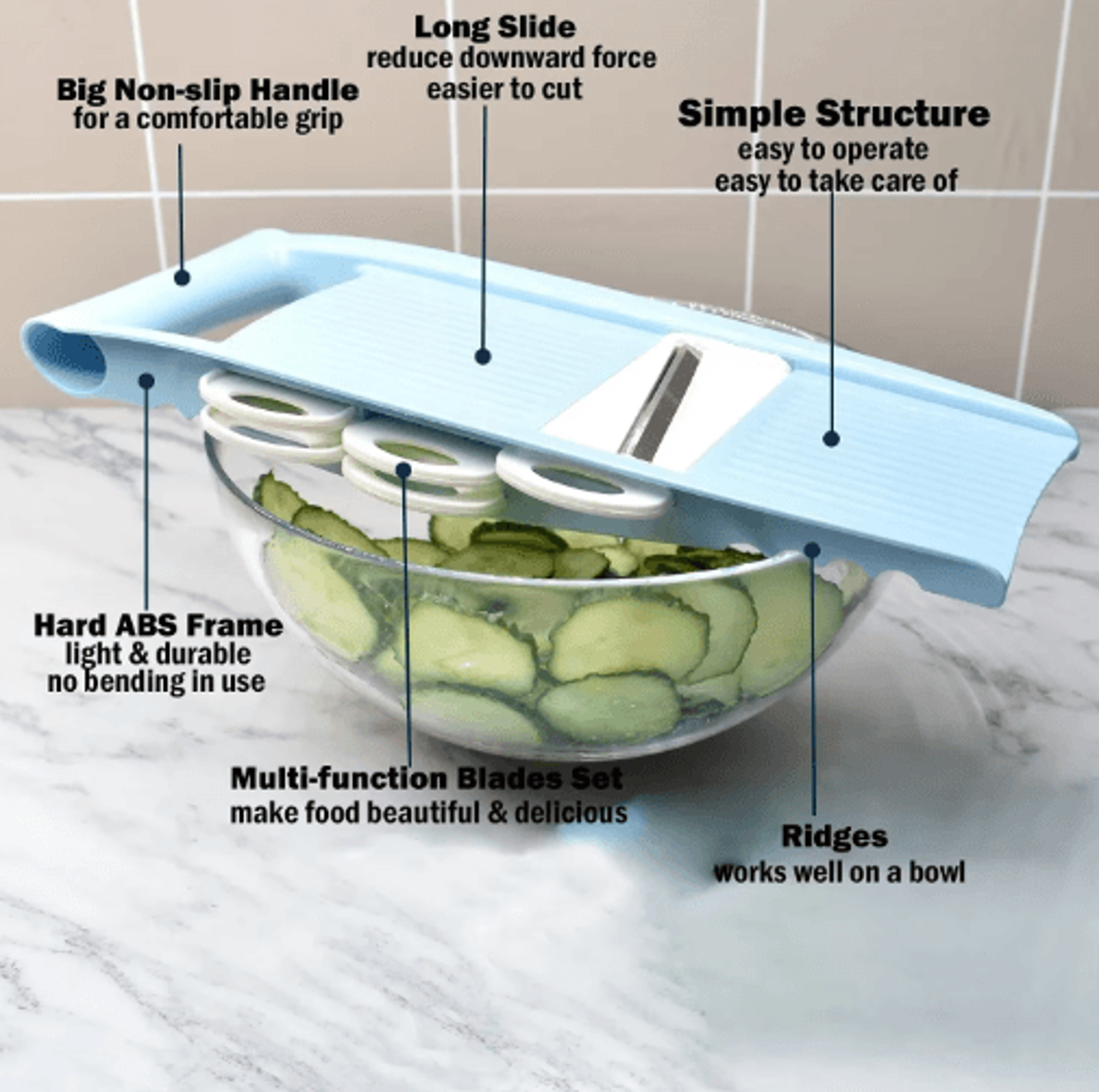 ProSlice 5in1 Mandoline Slicer And Potato Cutter 5