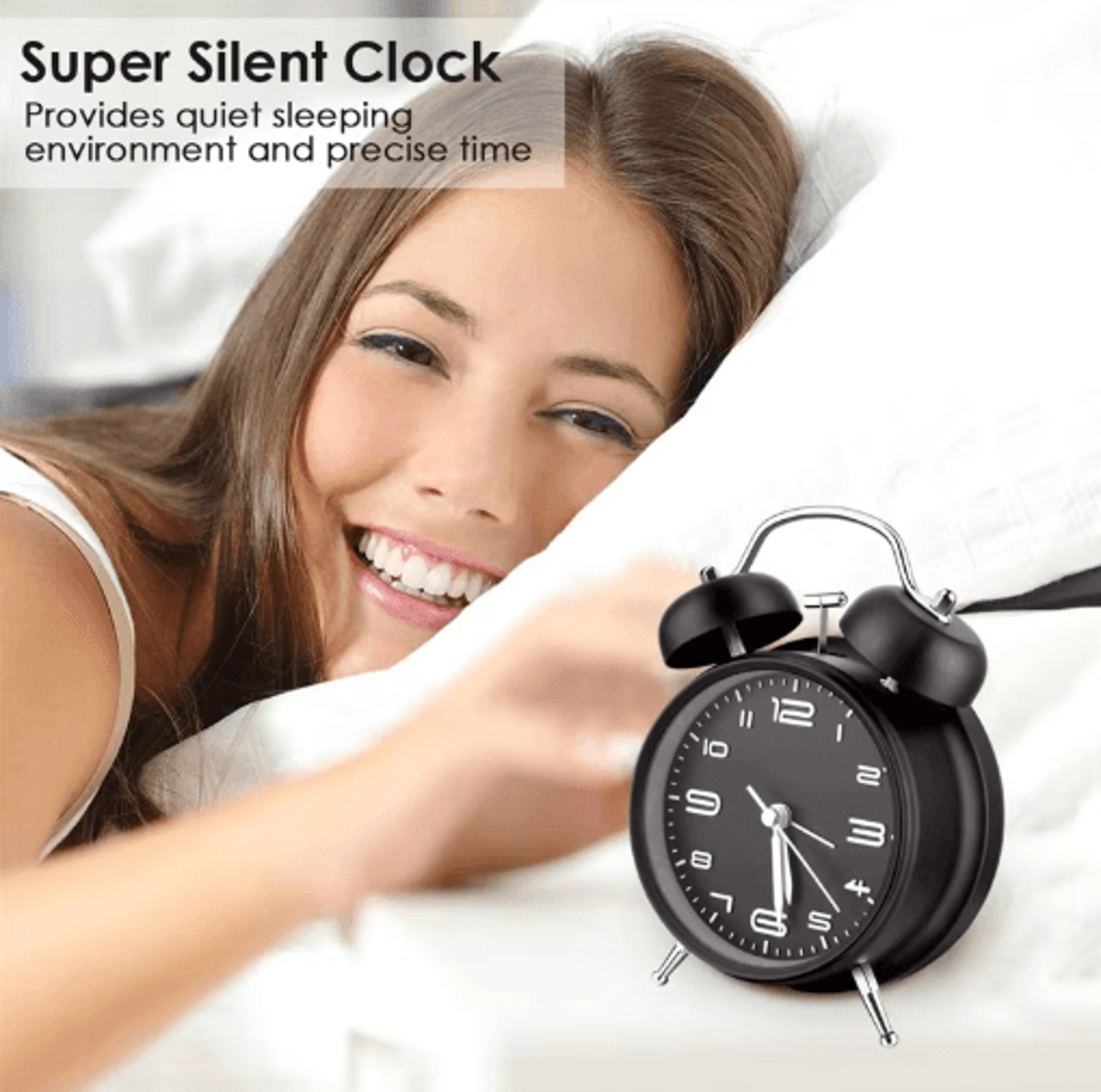 ClassicRing 4Inch Twin Bell Loud Alarm Clock With Backlight 6
