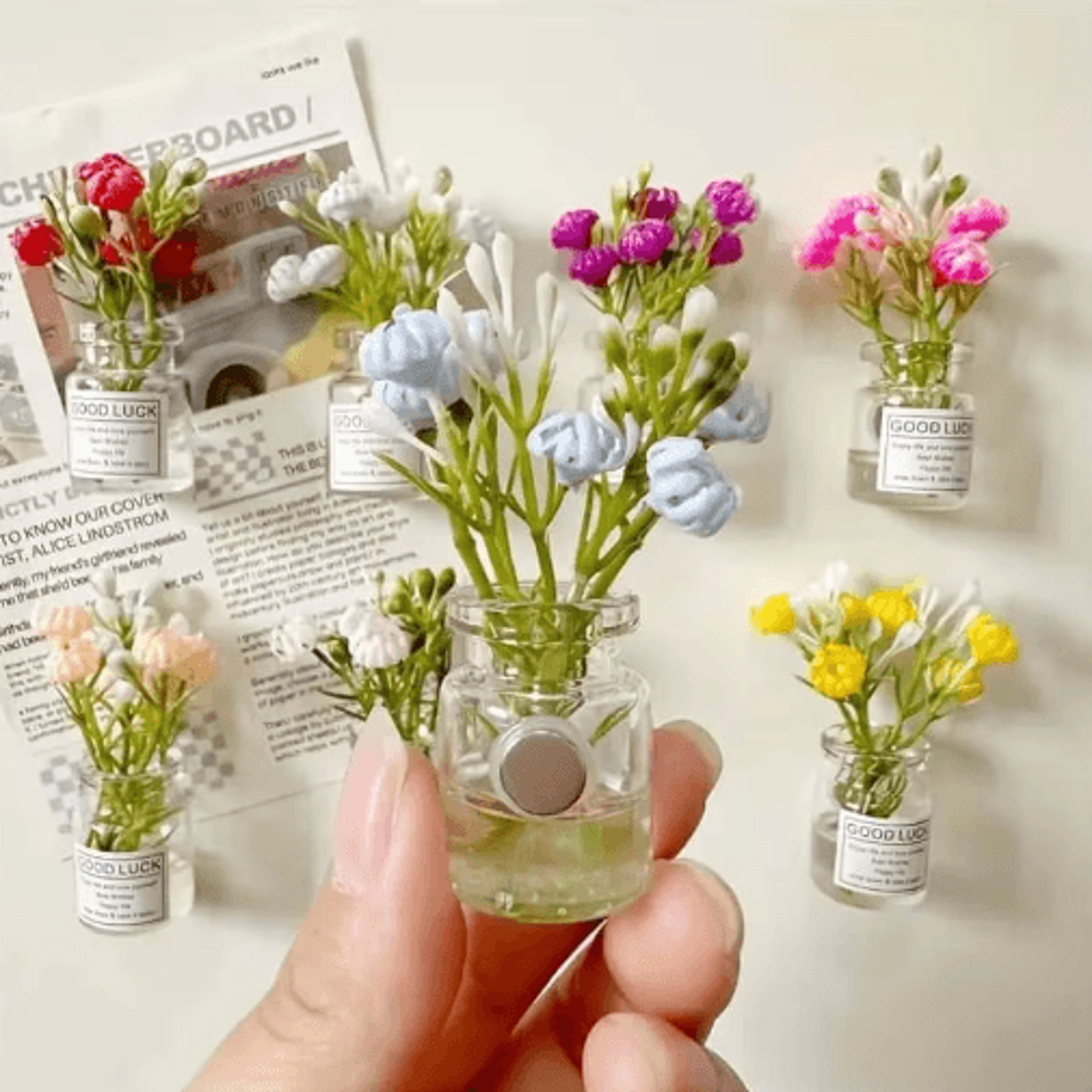 8PCS Mini Vase Magnets Set  Cute 3D Refrigerator Magnets For Kitchen Fridge Decor 4