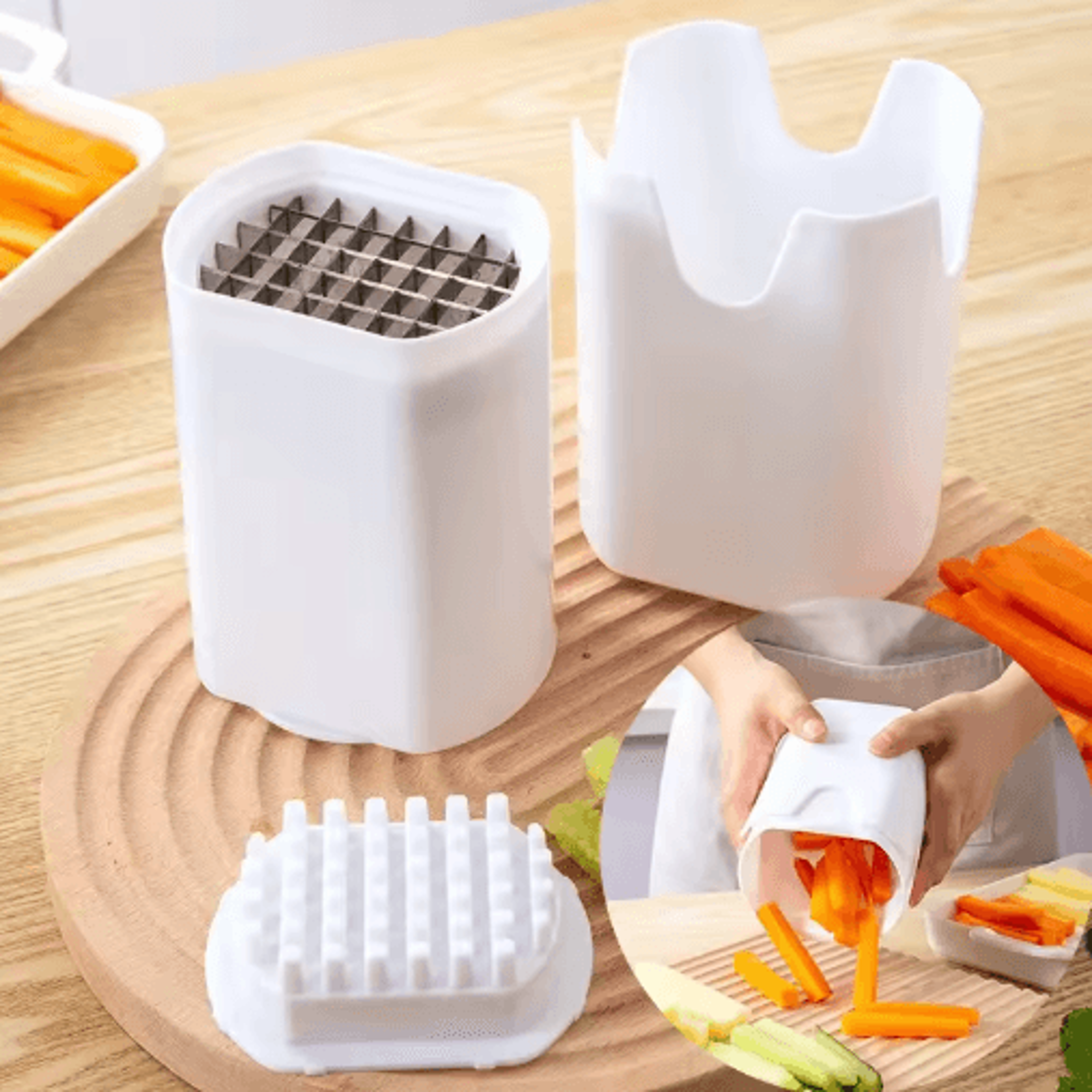 durable french fry cutter and vegetable sheet slicer – manual potato veggie dicer