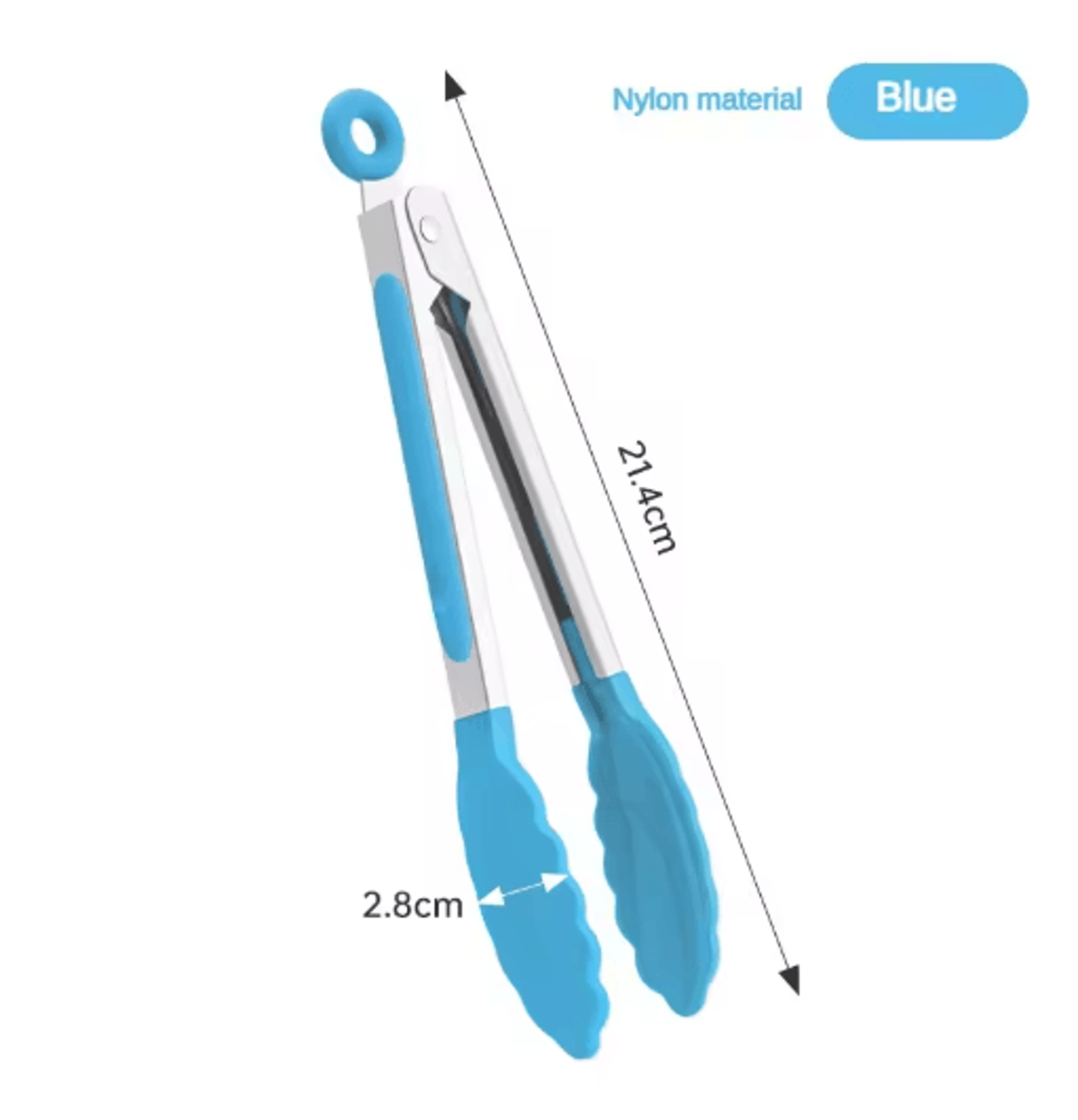 High Temperature Nylon Stainless Steel Kitchen Tongs  Heat Resistant BBQ Bread Clip 2