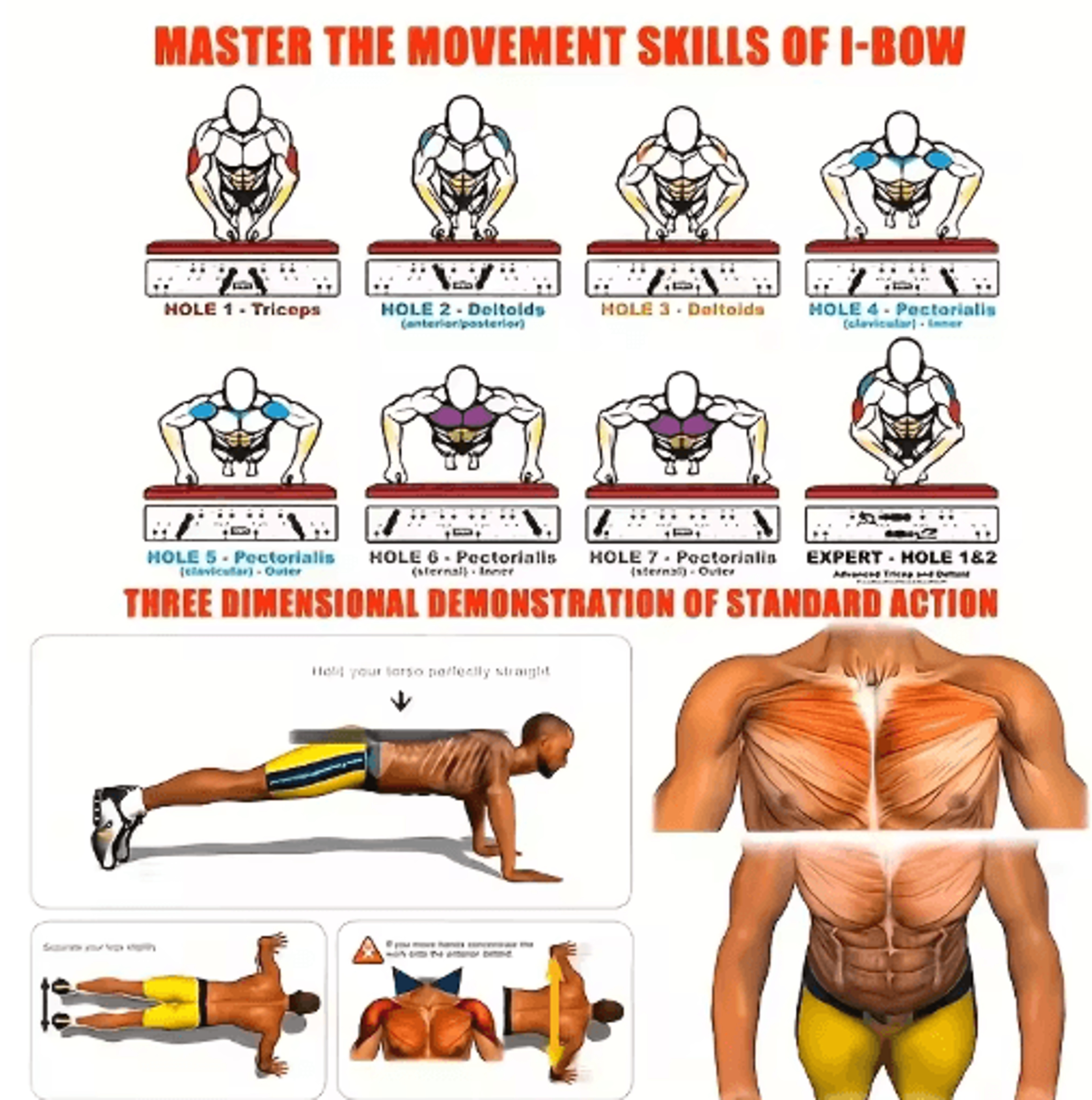 Portable Multifunctional Push Up Board Set With Handles  Foldable Home Upper Body Workout System 3